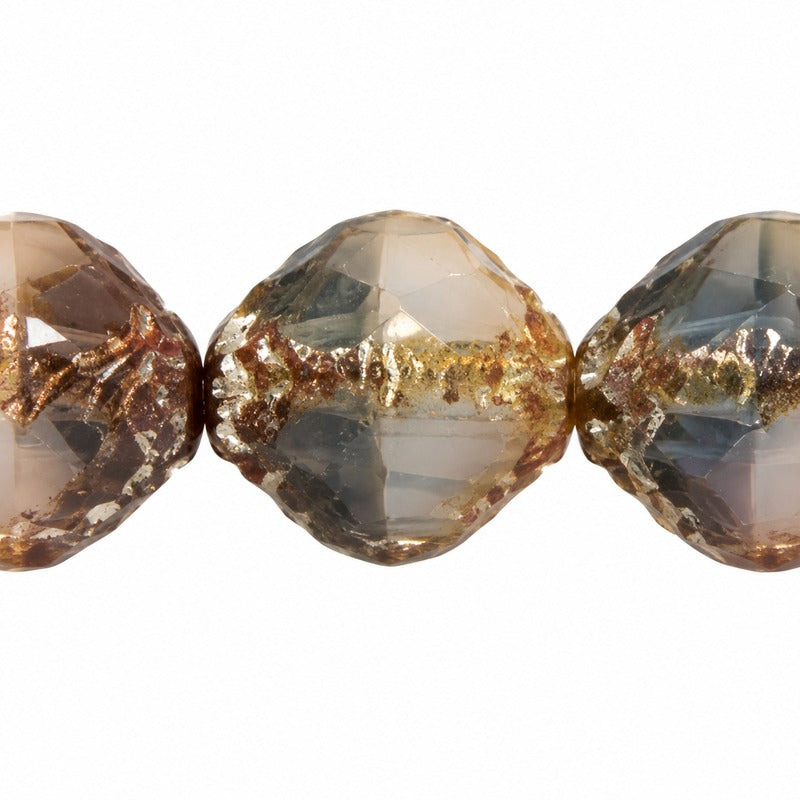 Wasp Special Cut Faceted Fire Polished Beads, X1542 Picasso (x1542-43400), Glass, Czech Republic