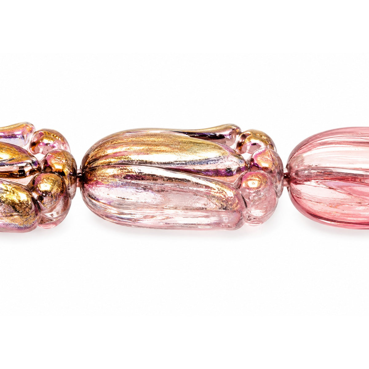 Tulip Flower Beads, Crystal Combined Luster Red Copper (00030-91009), Glass, Czech Republic