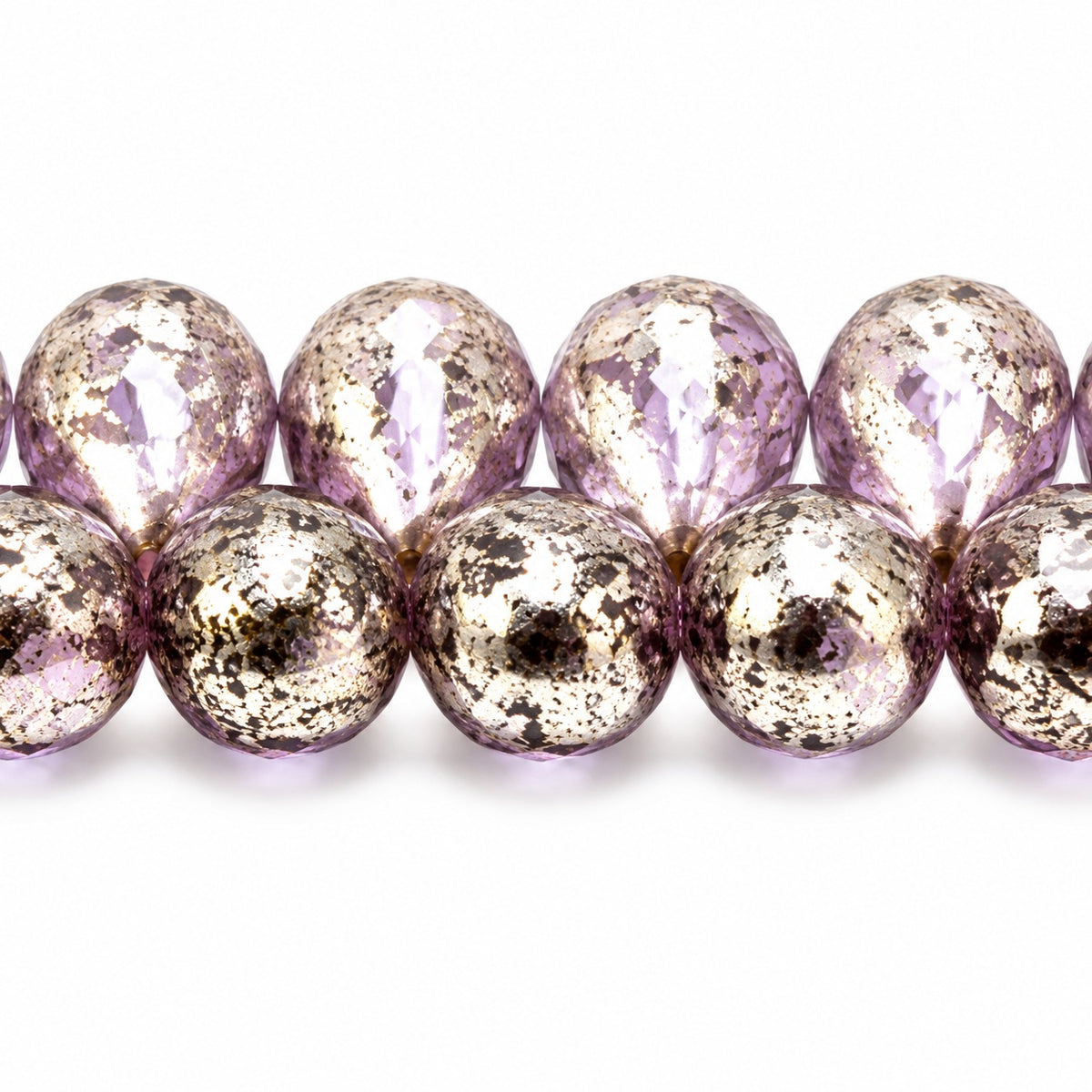 Drop Beads, Transparent Light Amethyst Terracotta Silver (20310-15481), Glass, Czech Republic