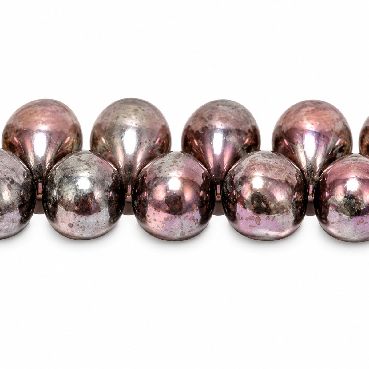 Drop Beads, Transparent Light Amethyst Stain With Luster Blue (20020-65431), Glass, Czech Republic
