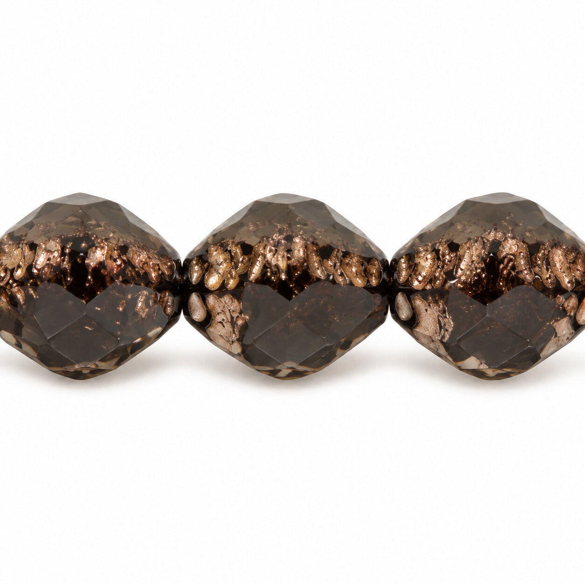 Wasp Special Cut Faceted Fire Polished Beads, Black Bronze (23980-14415), Glass, Czech Republic