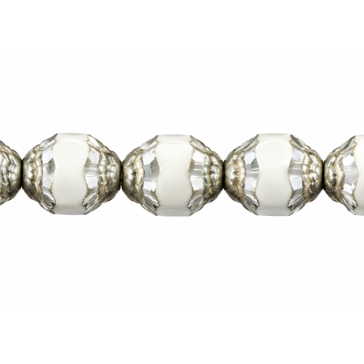 Special Cut Faceted Fire Polished Beads, Chalk White Platin (03000-13702), Glass, Czech Republic
