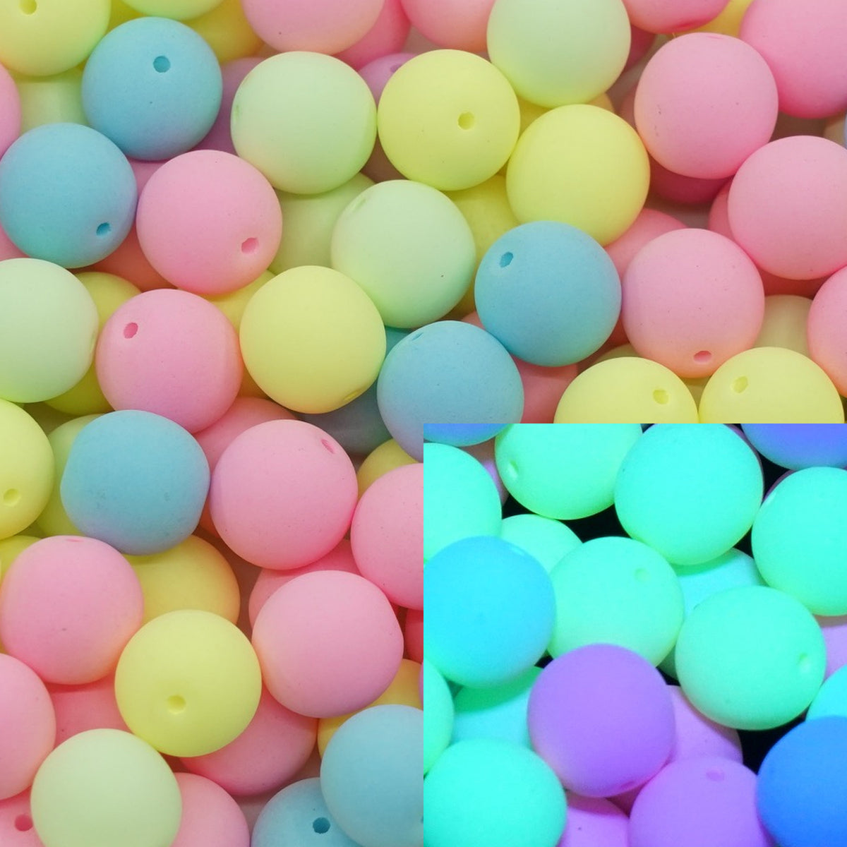 OUTLET 250g/50g Round Druck Beads, 8 x 8 mm, Pastel Mixed Colors (pastel-mix), Glass, Czech Republic