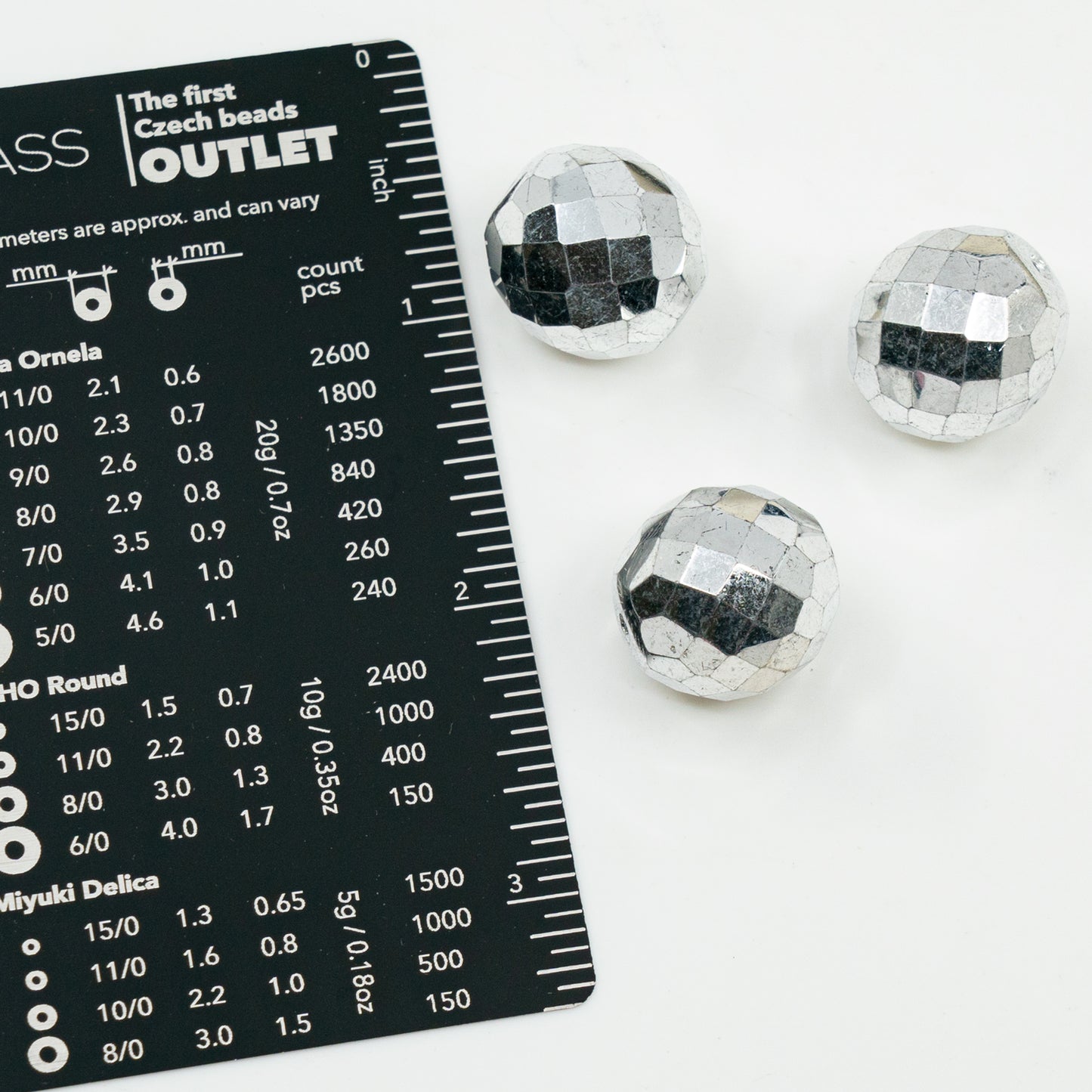 アウトレット 250g ファセットラウンドファイアポリッシュビーズ、18 x 18 mm、クリスタルシルバー(00030-27000)、ガラス、チェコ共和国