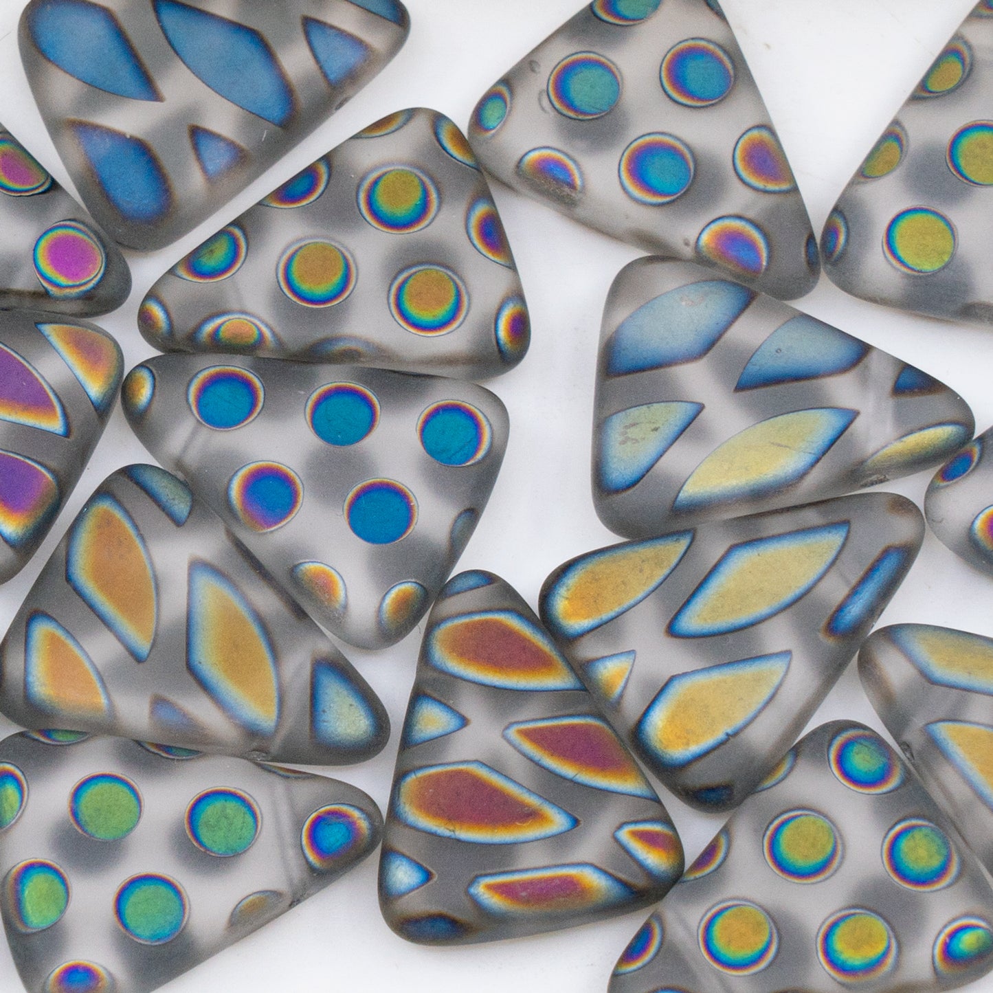 OUTLET 250g/50g Pressed Beads, 18 x 5 mm, 5 Batika Mixed Colors 1 (05-BATIKA-MIX-1), Glass, Czech Republic