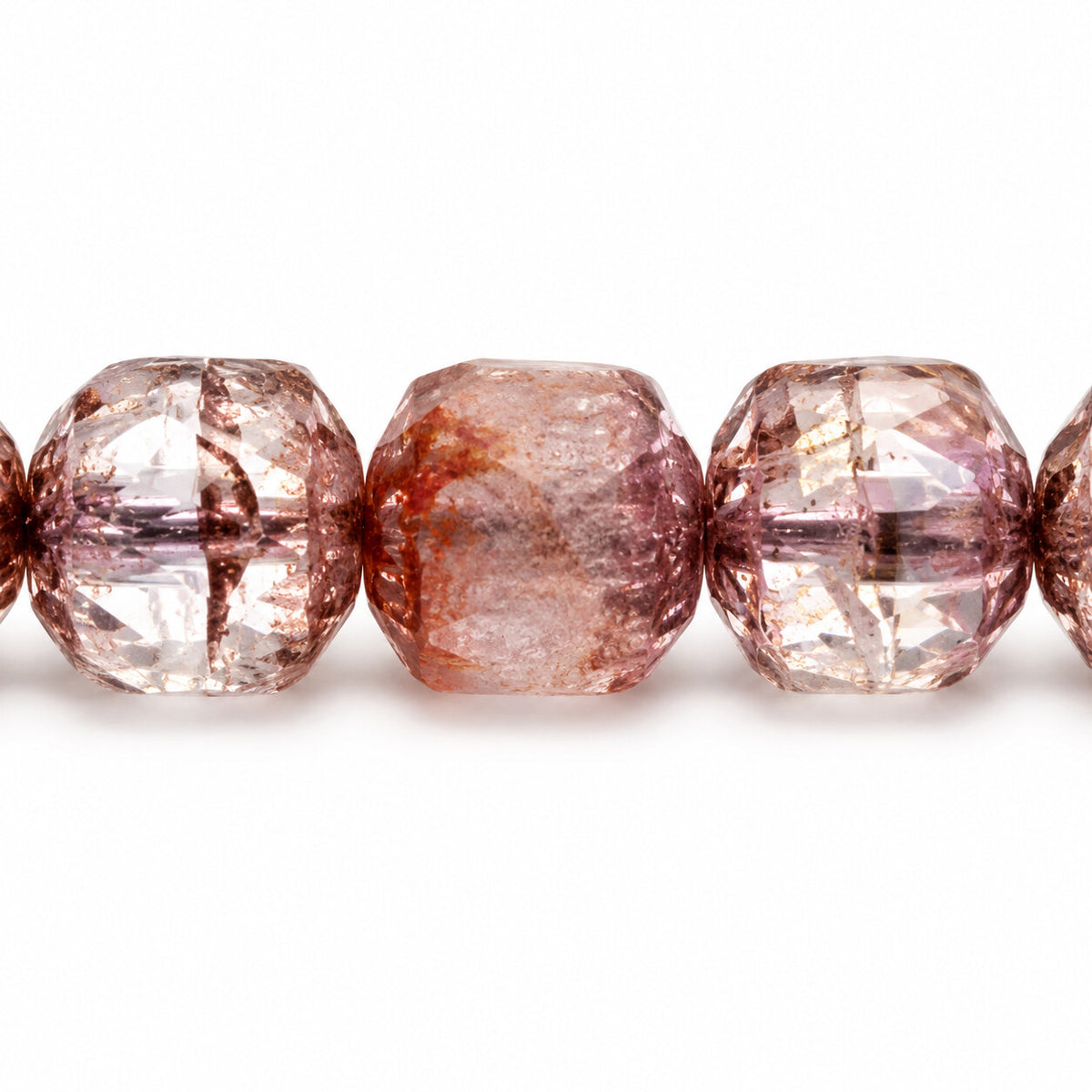 Cathedral Faceted Fire Polished Beads, X1007 Bronze (x1007-14415), Glass, Czech Republic