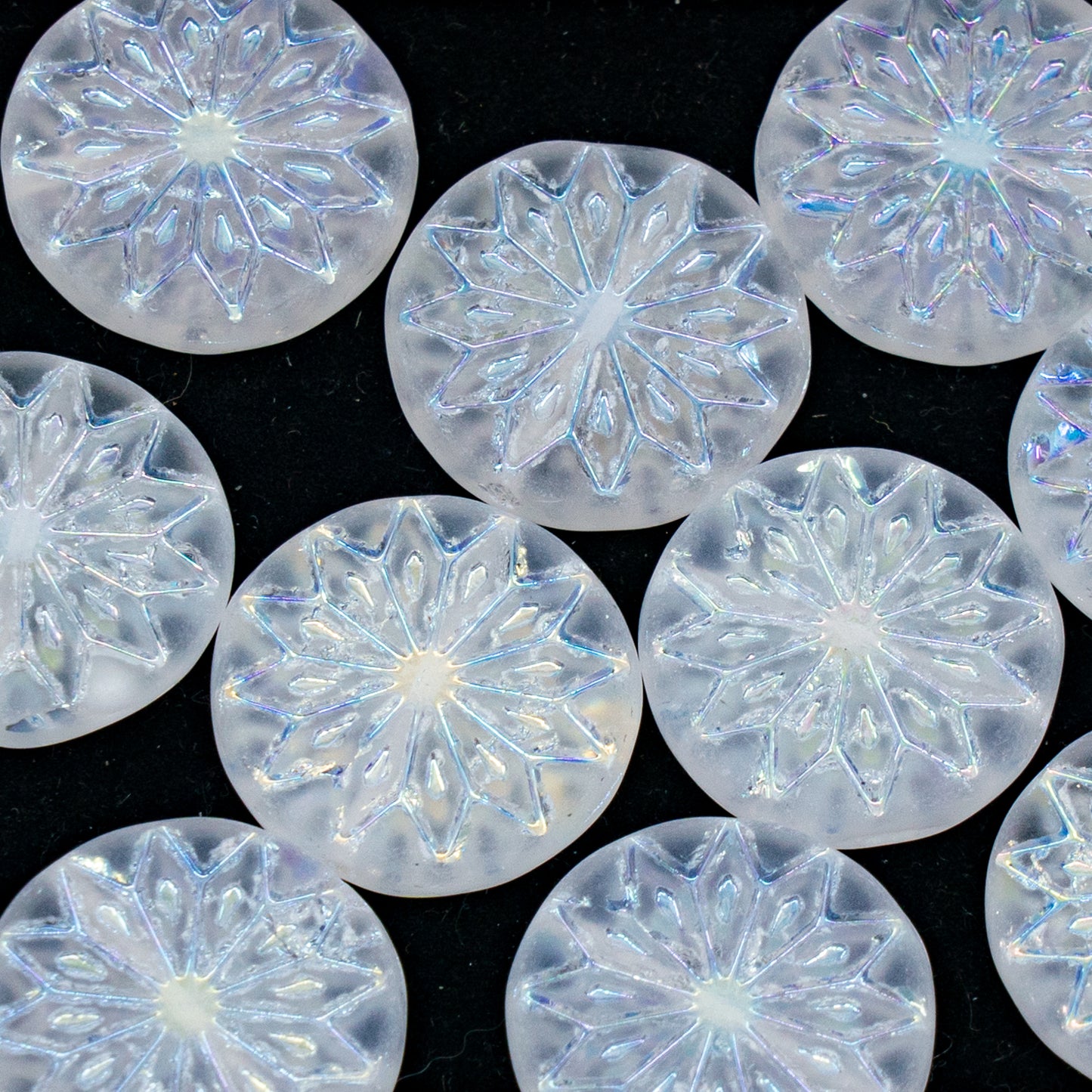 OUTLET 10 grams Origami Flower Beads, 18 x 18 mm, Crystal Ab Full (2X Side) Matte (00030-28703-84100), Glass, Czech Republic
