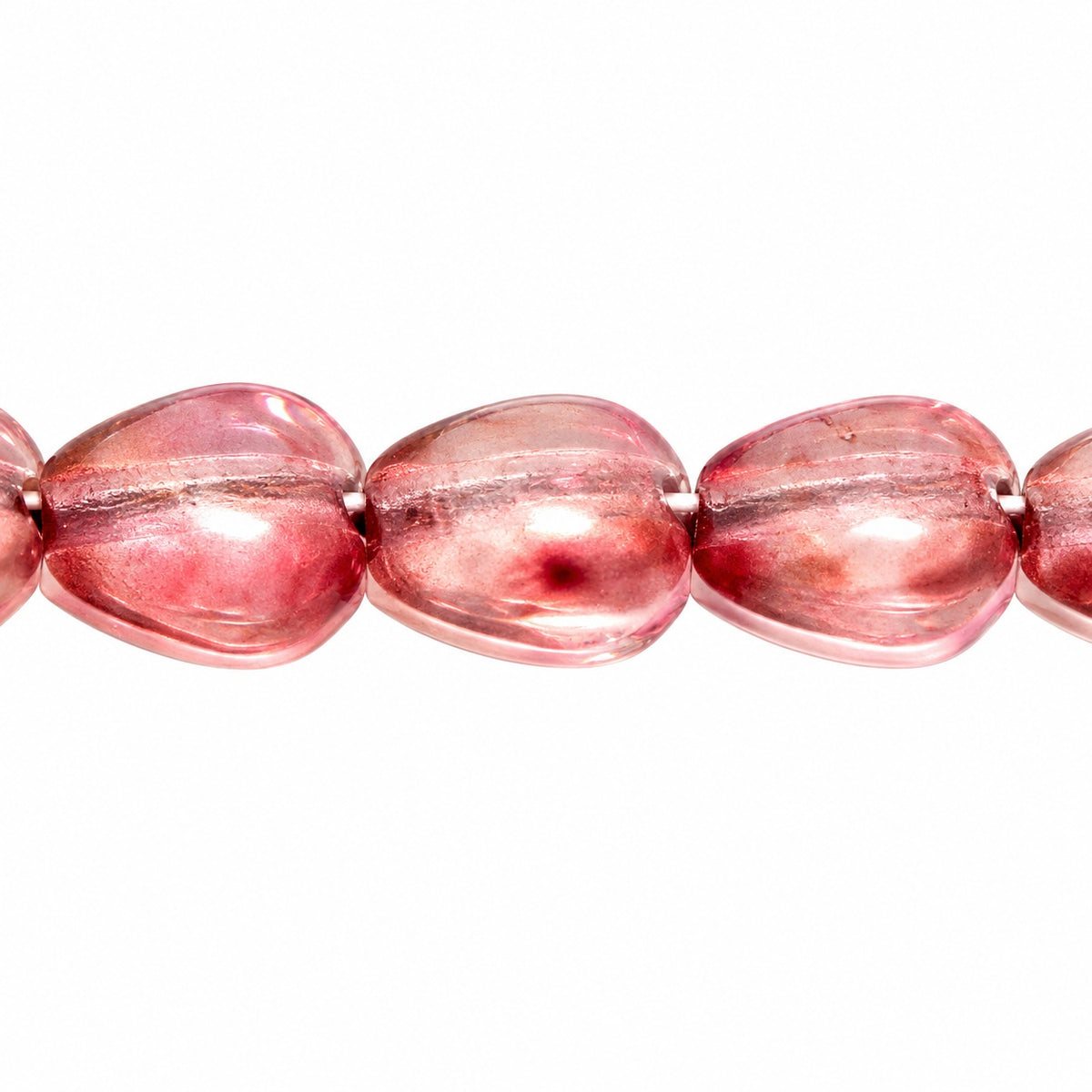 Heart Beads, Crystal Terracotta Red (00030-15495), Glass, Czech Republic