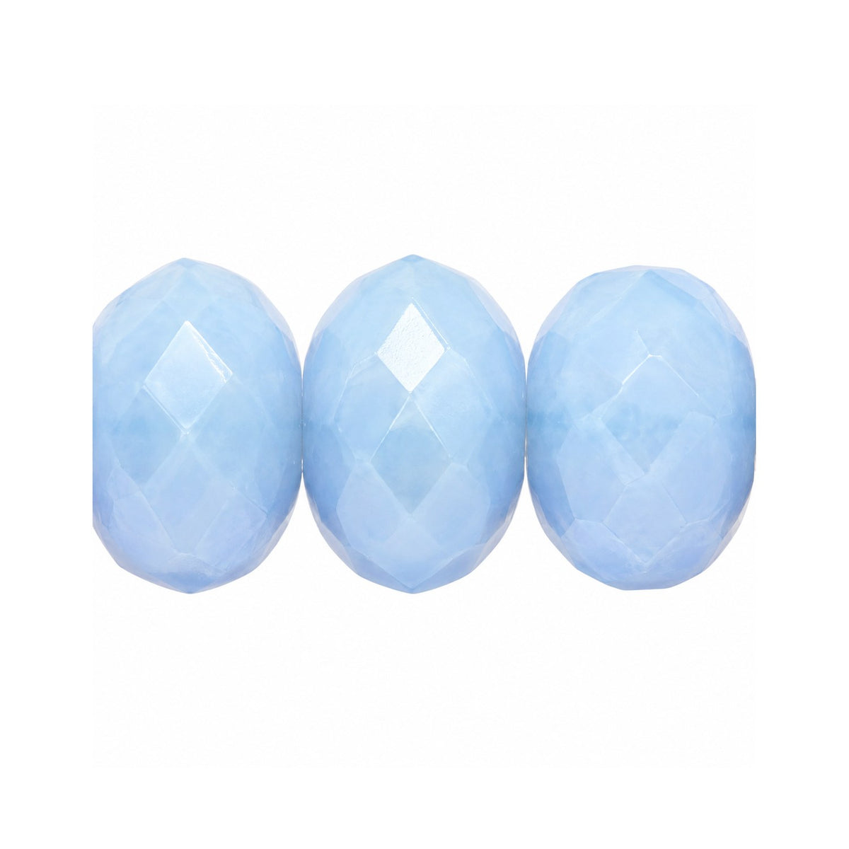 Special Cut Faceted Fire Polished Beads, Opal Blue (31000), Glass, Czech Republic