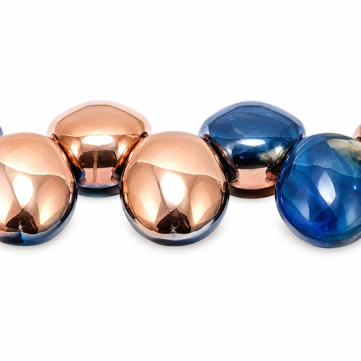 Tulip Petal Beads, X1694 Rose Gold Capri (x1694-27101), Glass, Czech Republic