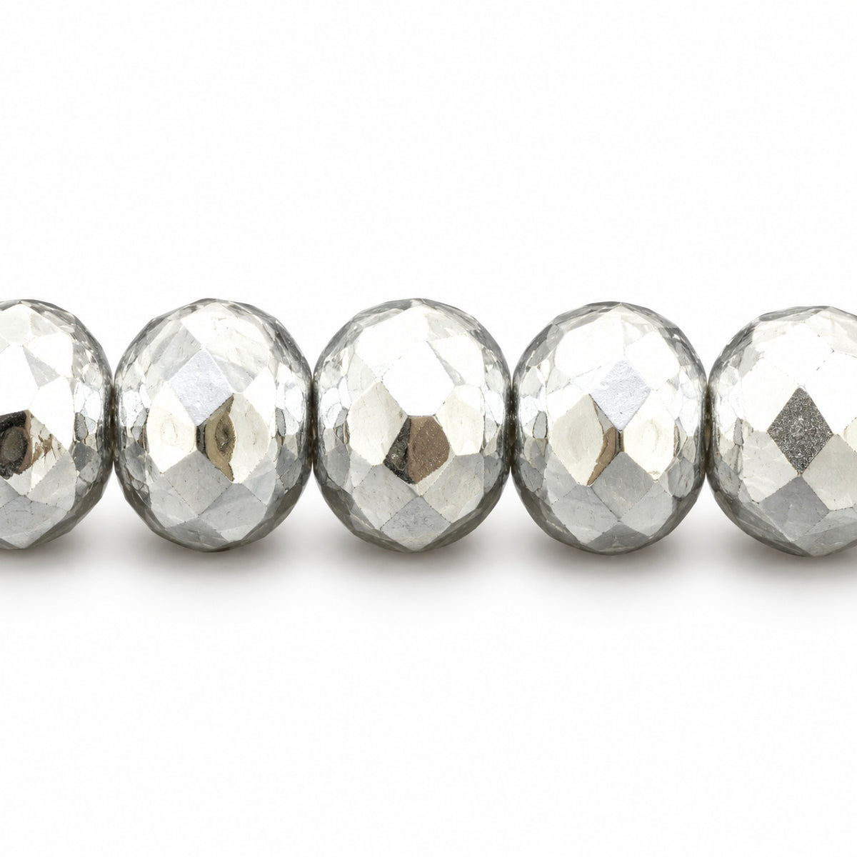 Special Cut Faceted Fire Polished Beads, Crystal Silver (00030-27000), Glass, Czech Republic