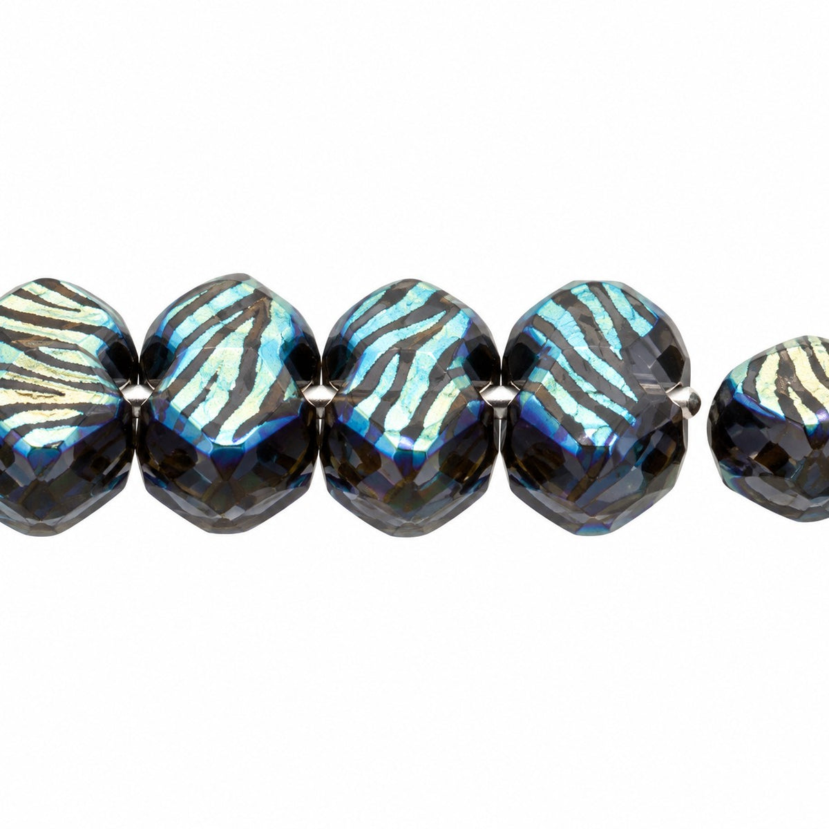 3-Hole Pressed Beads, Black Ab Full (2X Side) 33003 (23980-28703-33003), Glass, Czech Republic