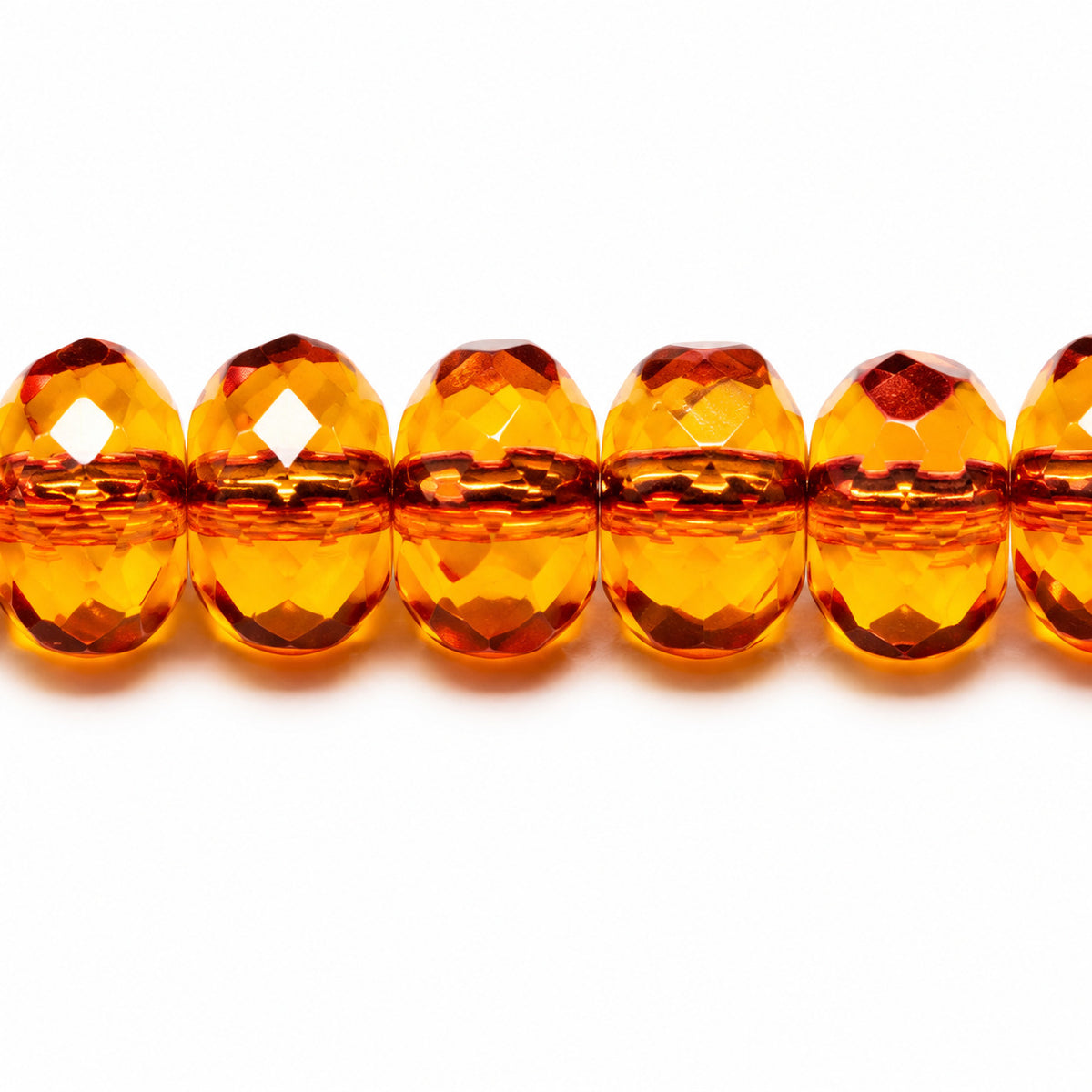 Special Cut Faceted Fire Polished Beads, Transparent Orange (10080), Glass, Czech Republic