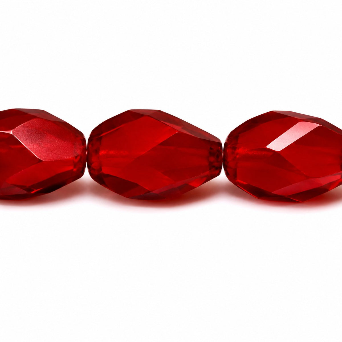 Faceted Special Cut Beads, Opaque Red (93220), Glass, Czech Republic