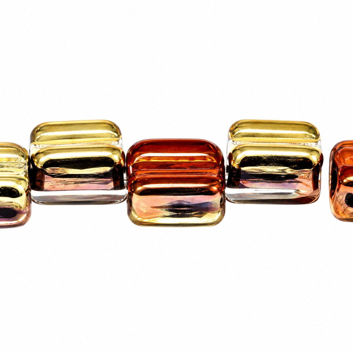 Silky 2-Hole Square Beads, Black 98542 (23980-98542), Glass, Czech Republic