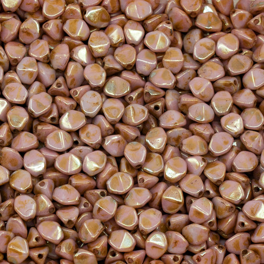 OUTLET 10 grams Pinch Beads, 5 x 5 mm, White Stain With Luster Red (02010-65491), Glass, Czech Republic