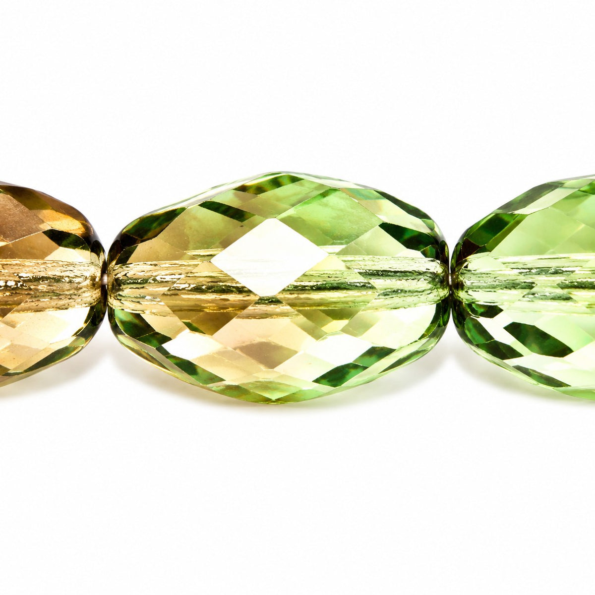 Oval Faceted Beads, T0110 (t0110), Glass, Czech Republic