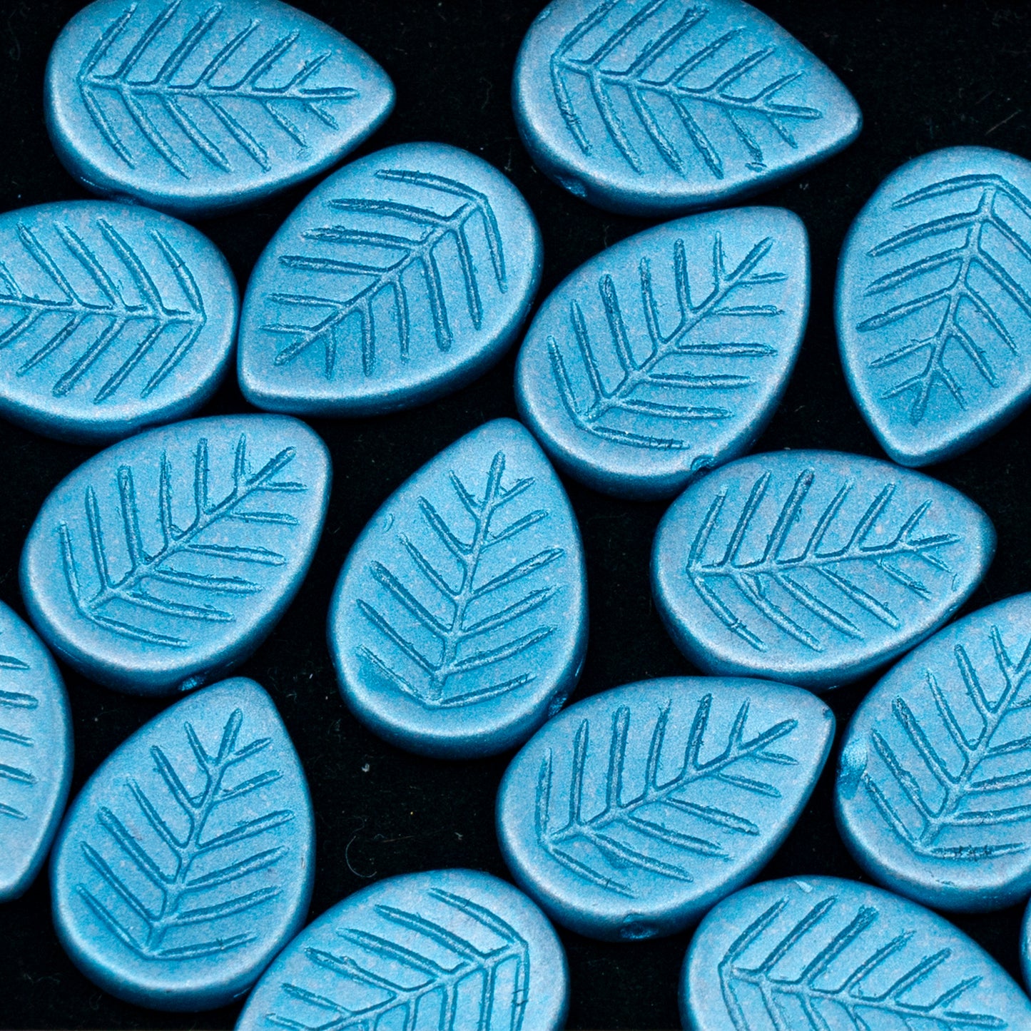 OUTLET 10 grams Round Flat With 6-Petal Flower Pressed Glass Beads, 12 x 16 mm, Crystal Blue Pastel (00030-29436), Glass, Czech Republic