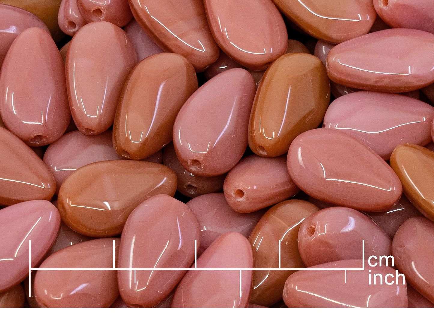 アウトレット 10グラム シェイプドオーバルビーズ、31500 x mm、0不透明ピンク(0-74020)、ガラス、チェコ共和国