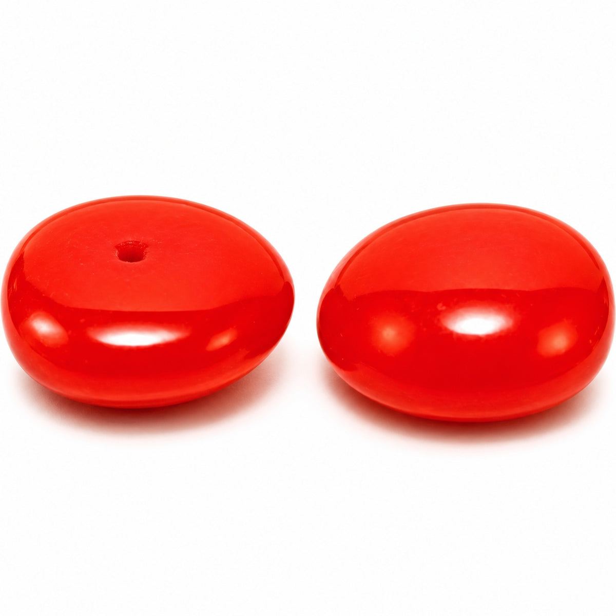 Rondelle Disc Pressed Beads, Coral (93170), Glass, Czech Republic
