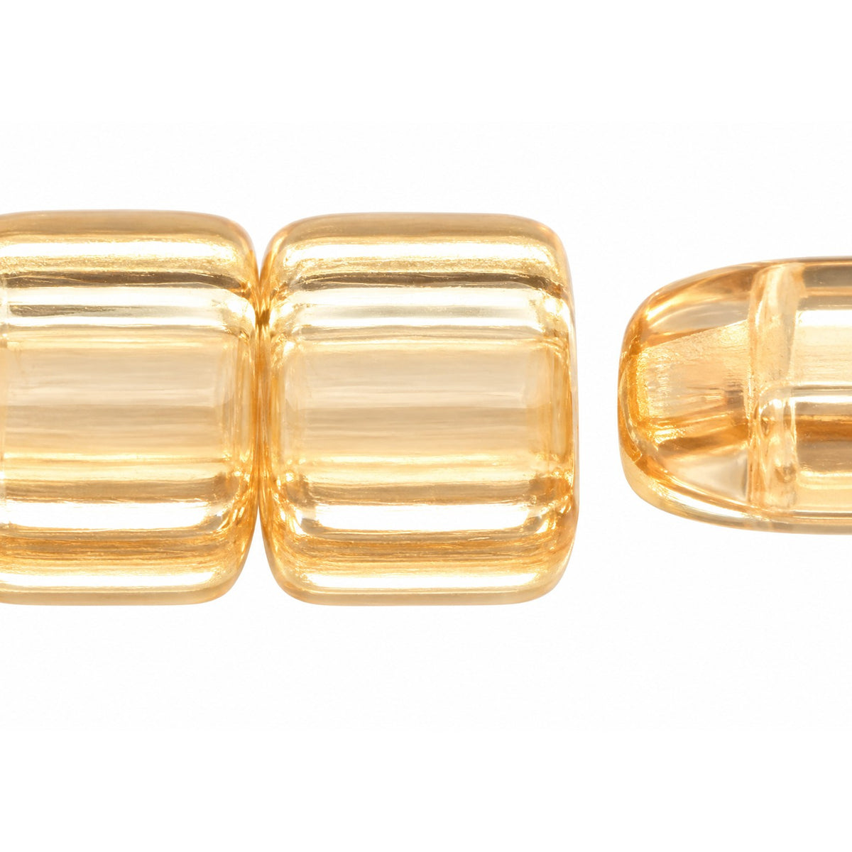 Rectangle 2-Hole Beads, Crystal Luster Brown Full Coated (00030-14413), Glass, Czech Republic