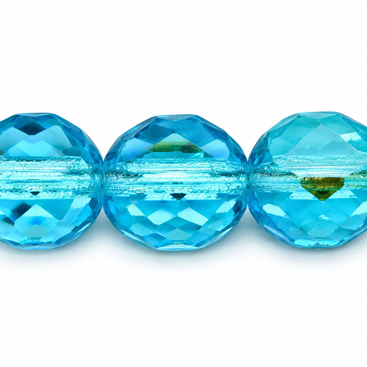 Faceted Special Cut Beads, Transparent Aqua Ab (60000-28701), Glass, Czech Republic