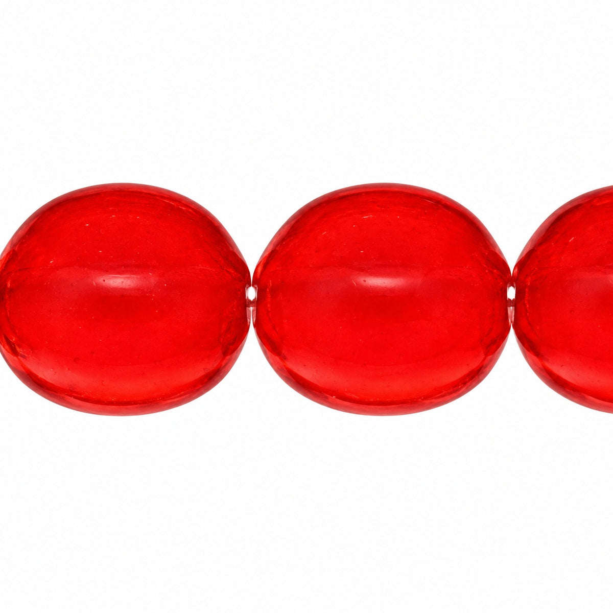 Oval Pressed Beads, Light Siam Matte (90070-84110), Glass, Czech Republic