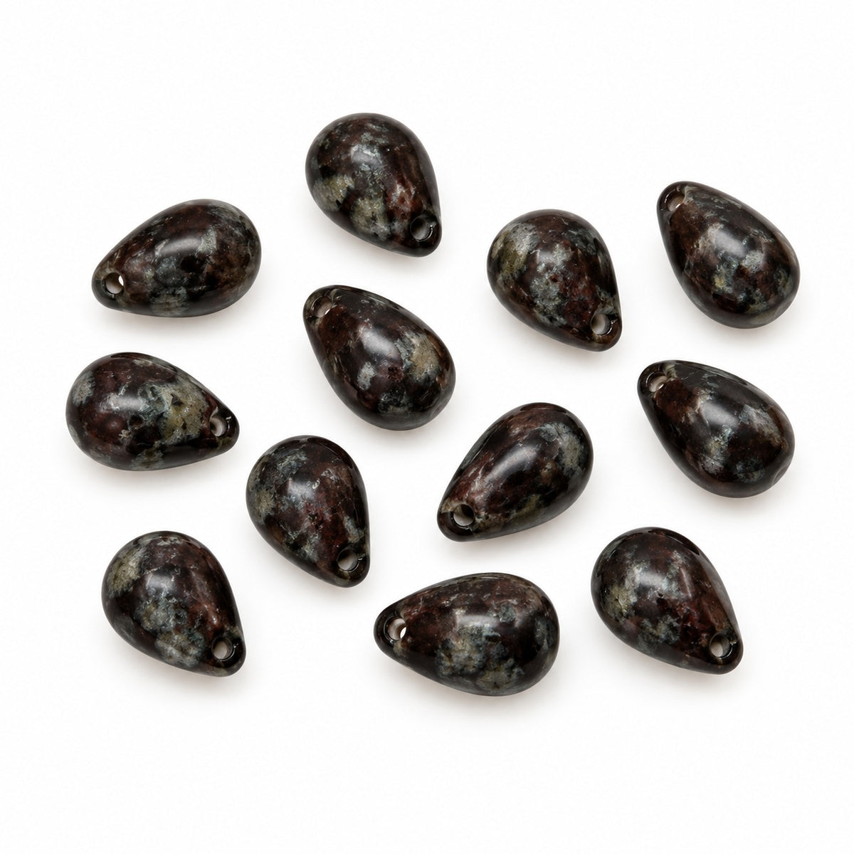 Drop Beads, Black Matte Stain Strong (23980-84110-86805), Glass, Czech Republic