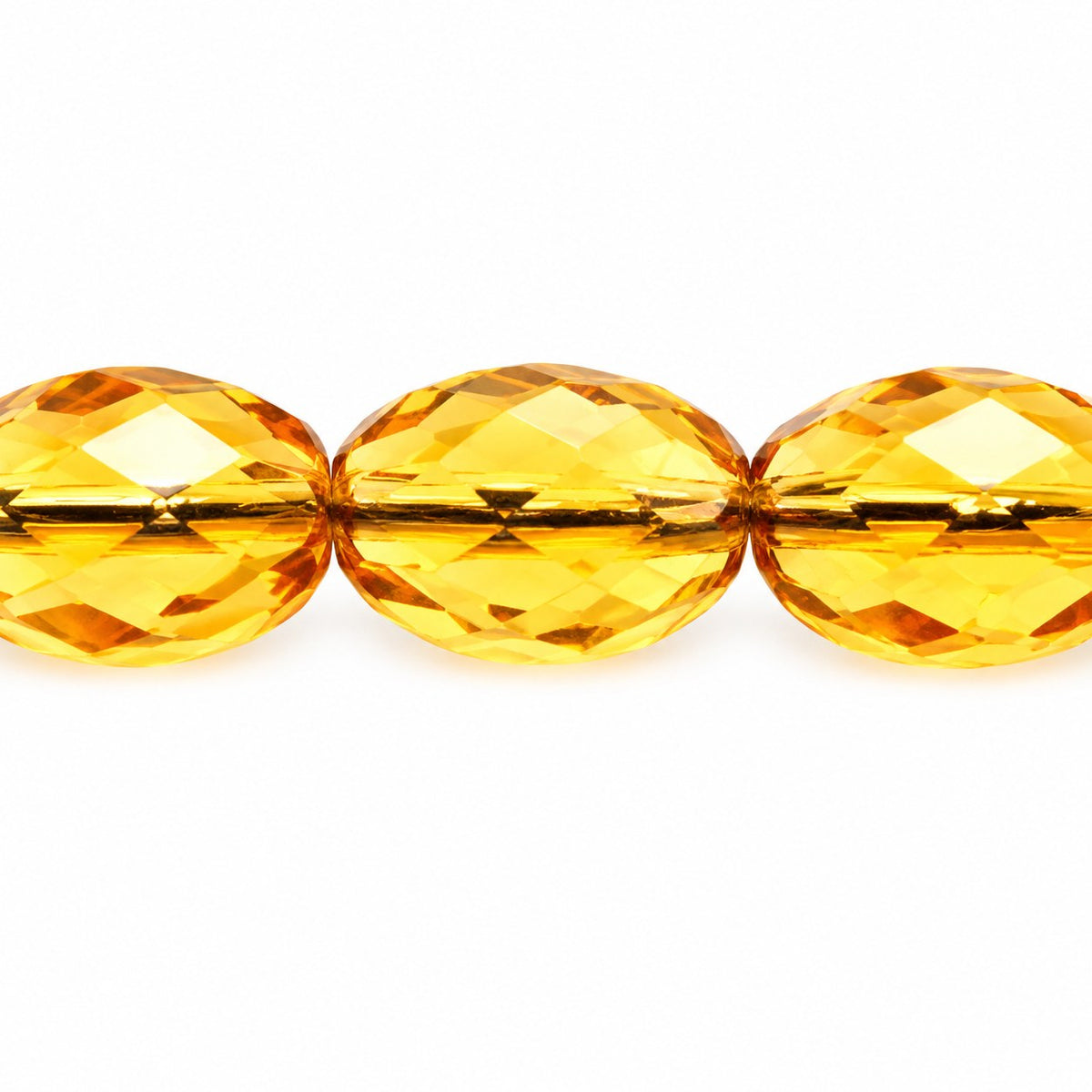 Oval Faceted Beads, Transparent Orange (10060), Glass, Czech Republic
