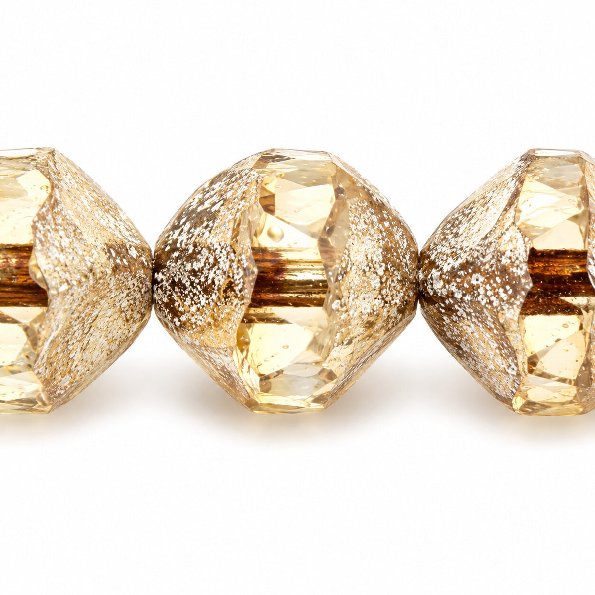 Special Cut Faceted Fire Polished Beads. Smashed, T1023 Antique Silver Patina (t1023-81002), Glass, Czech Republic