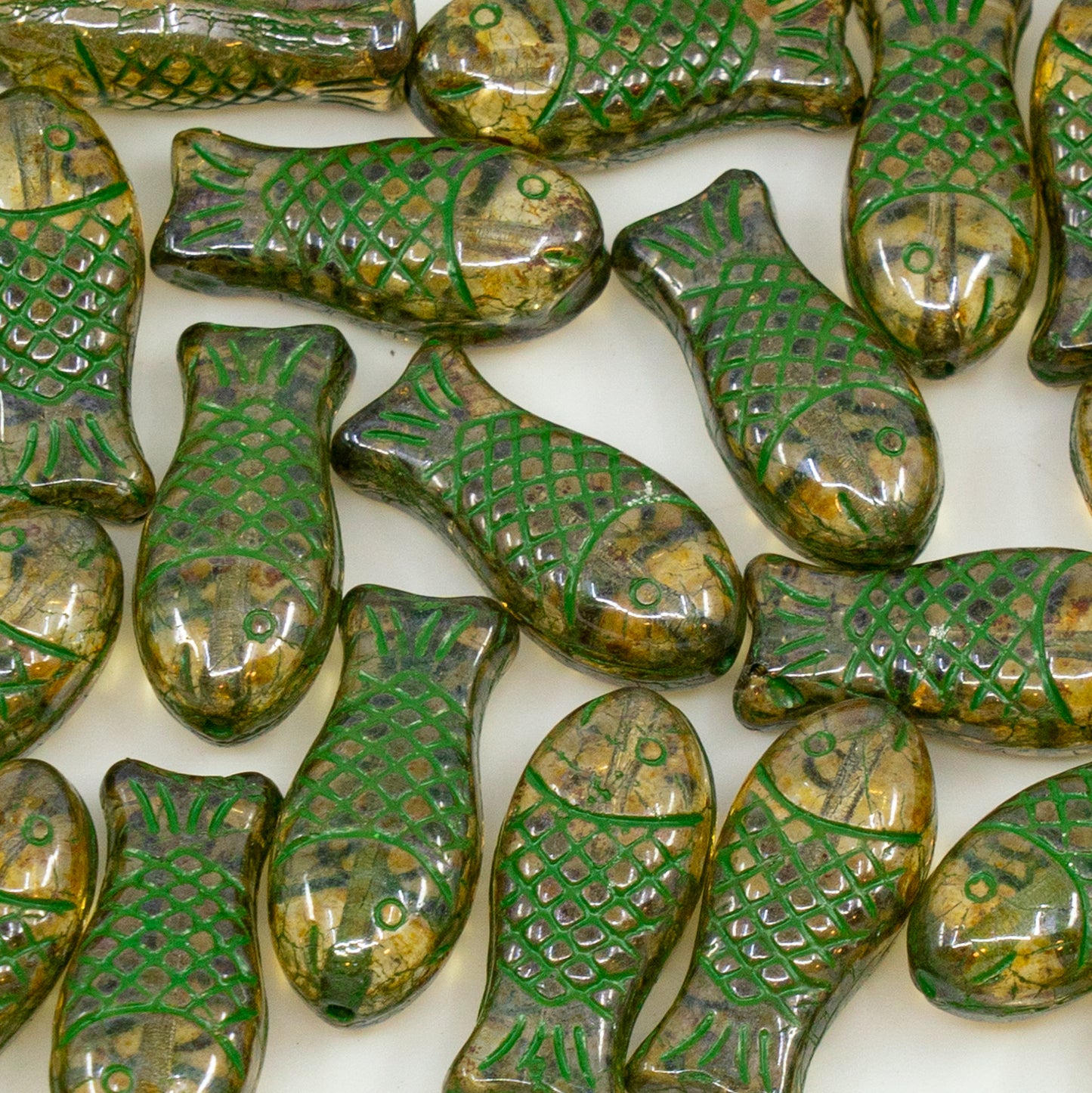 アウトレット 250g ミディアムフィッシュビーズ、20 x 7 mm、クリスタルステイン、ラスターブルー 40752 (00030-65431-40752)、ガラス、チェコ共和国