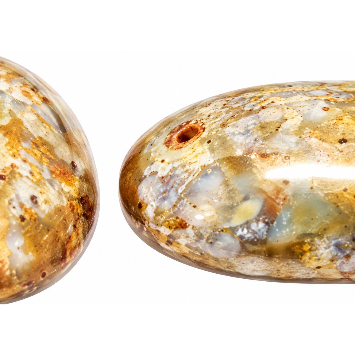 2-Hole Cab Beads, White Senegal Copper (02010-15635), Glass, Czech Republic