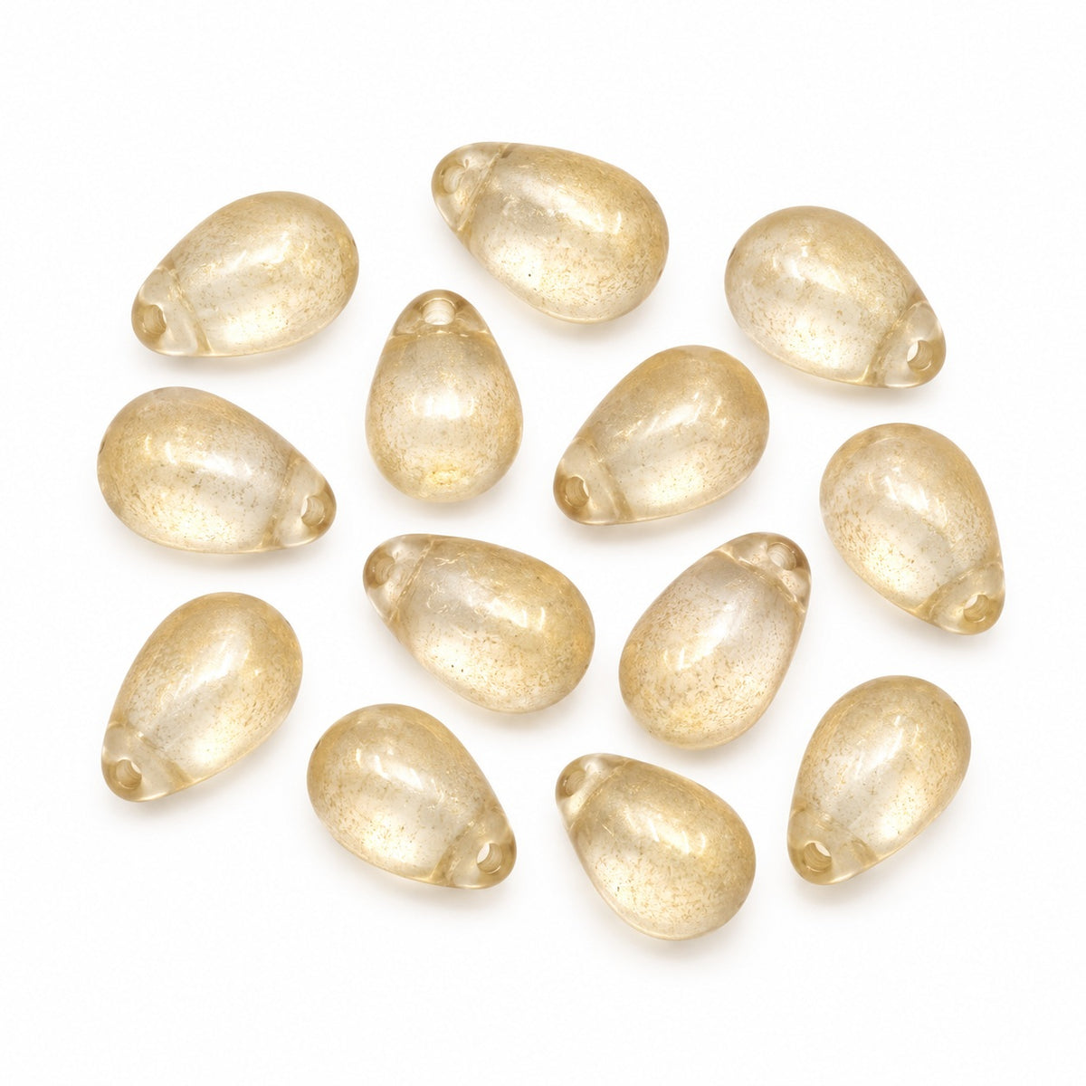 Drop Beads, Crystal Matte Gold Lined (00030-84110-54202), Glass, Czech Republic