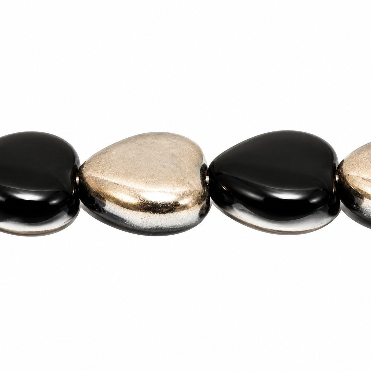 Heart Beads, Black 27501 (23980-27501), Glass, Czech Republic