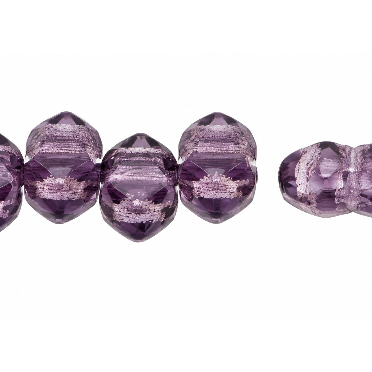 3-Hole Pressed Beads, Transparent Light Amethyst (20500), Glass, Czech Republic