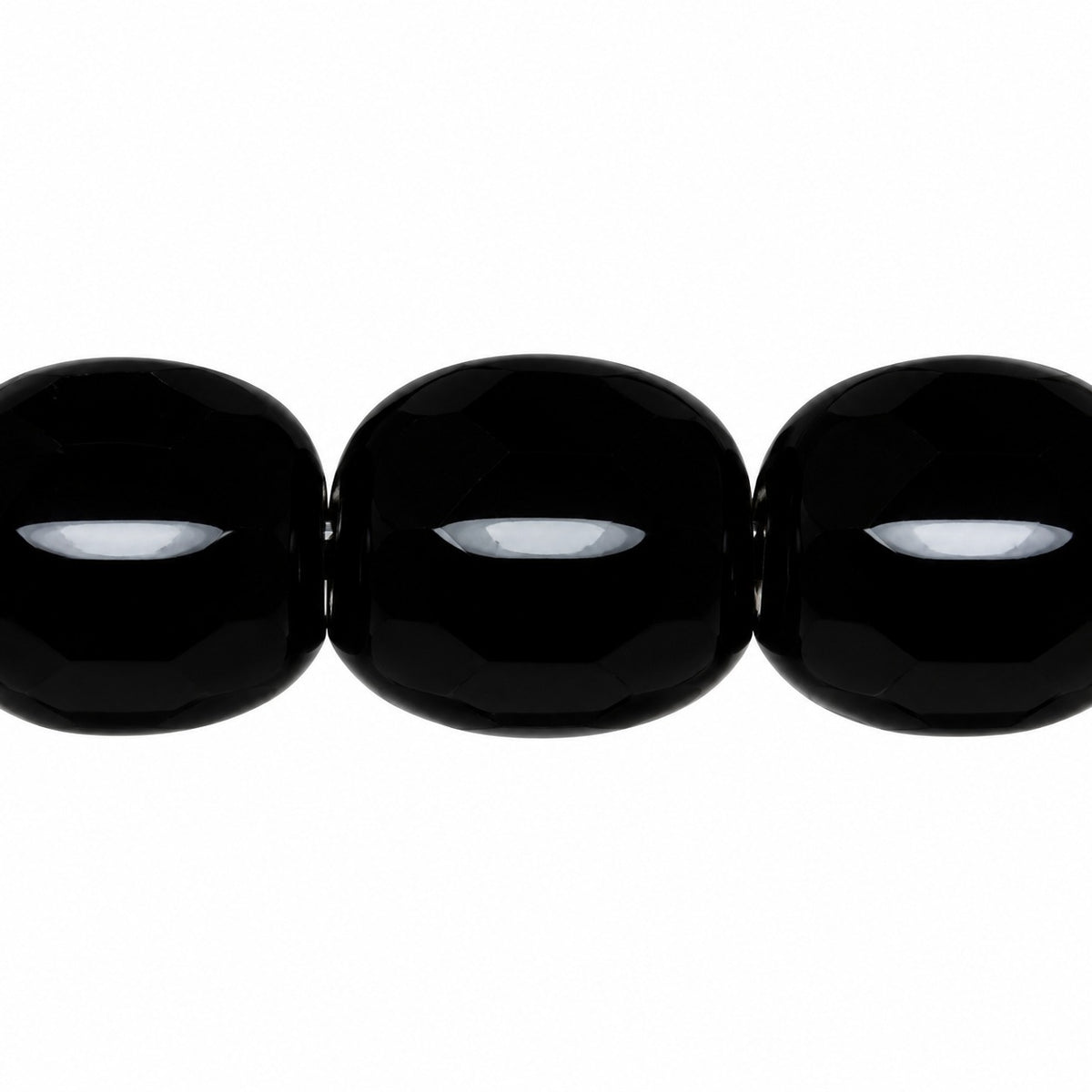 Oval Faceted Fire Polished Beads Special Cut, Black (23980), Glass, Czech Republic