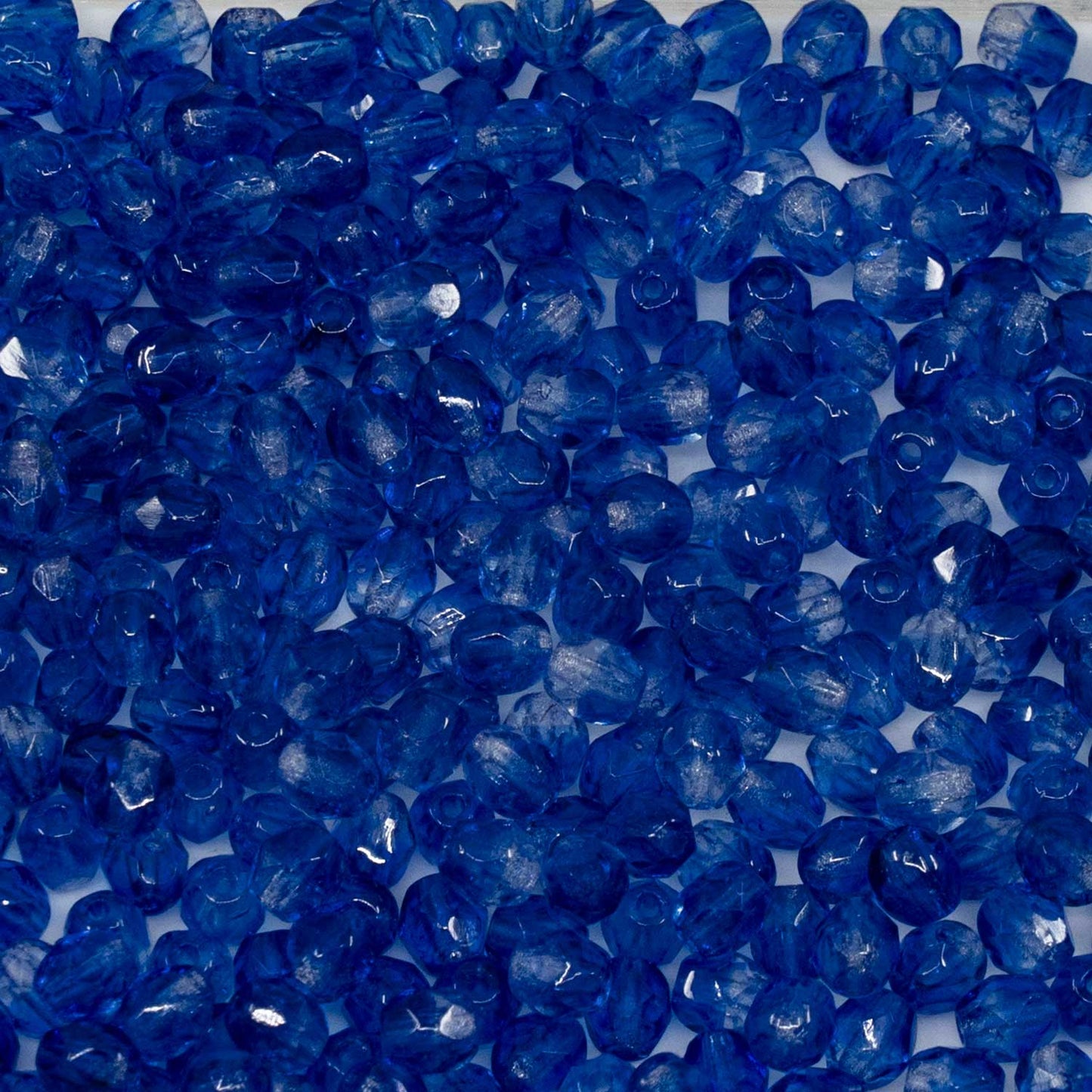 アウトレット 250g ファセットラウンドファイアポリッシュビーズ、4 x 4 mm、ダークブルーミックスカラー(00030-81800)、ガラス、チェコ共和国