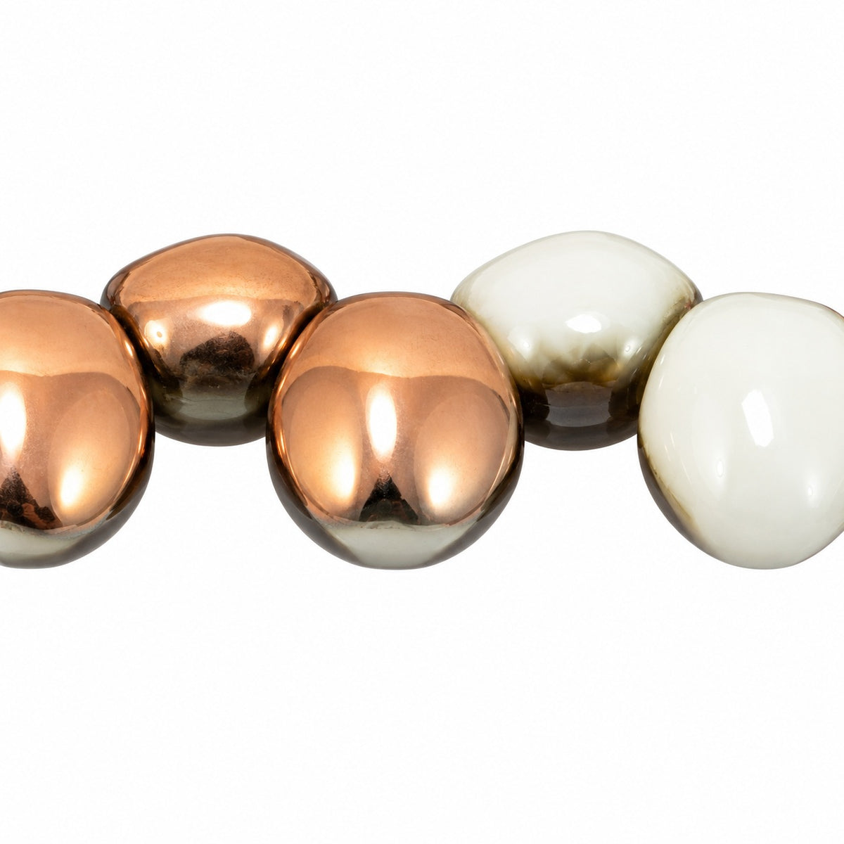 Tulip Petal Beads, White Rose Gold Capri (02010-27101), Glass, Czech Republic