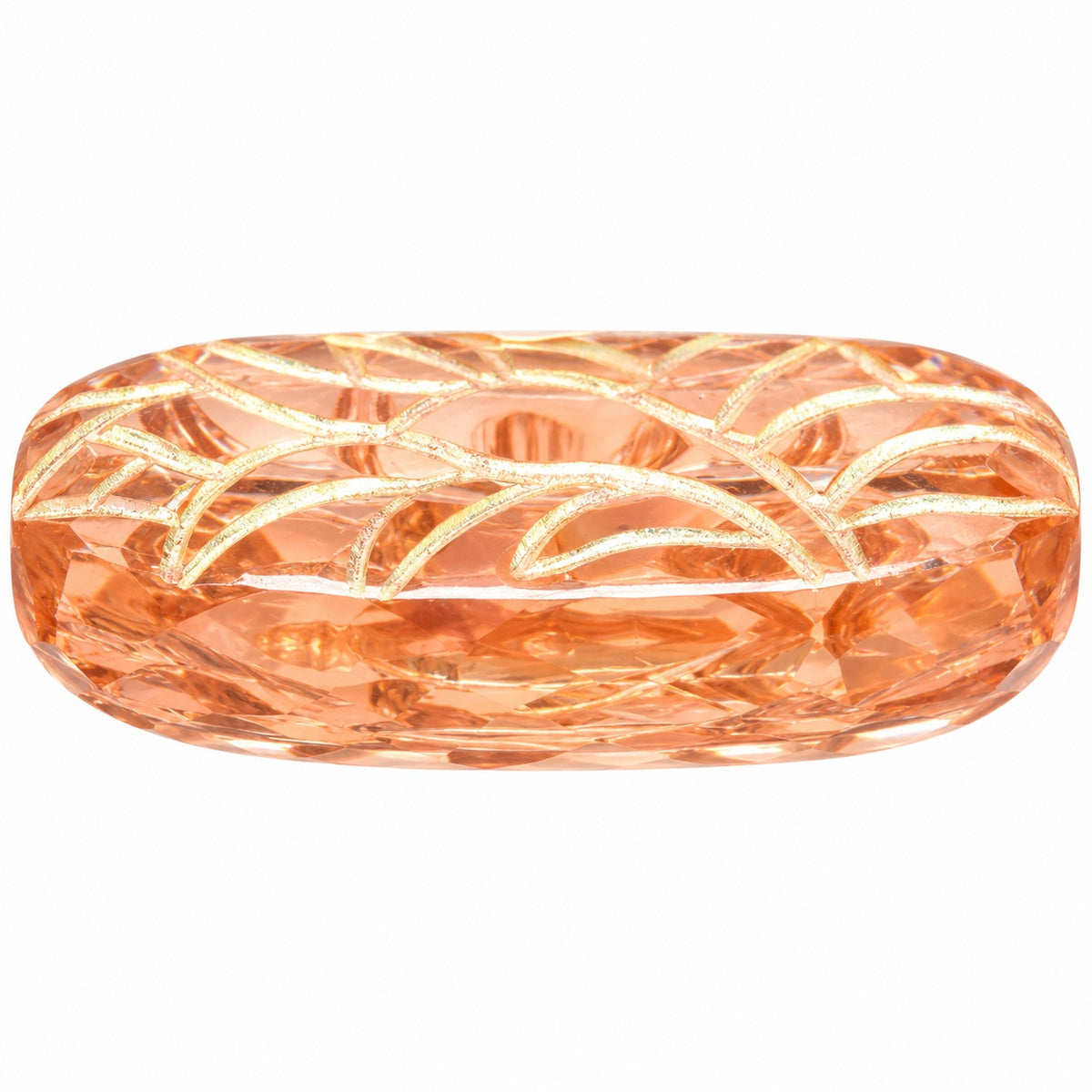 Oval With Ornament Beads, Transparent Pink Gold Lined (70130-54202), Glass, Czech Republic
