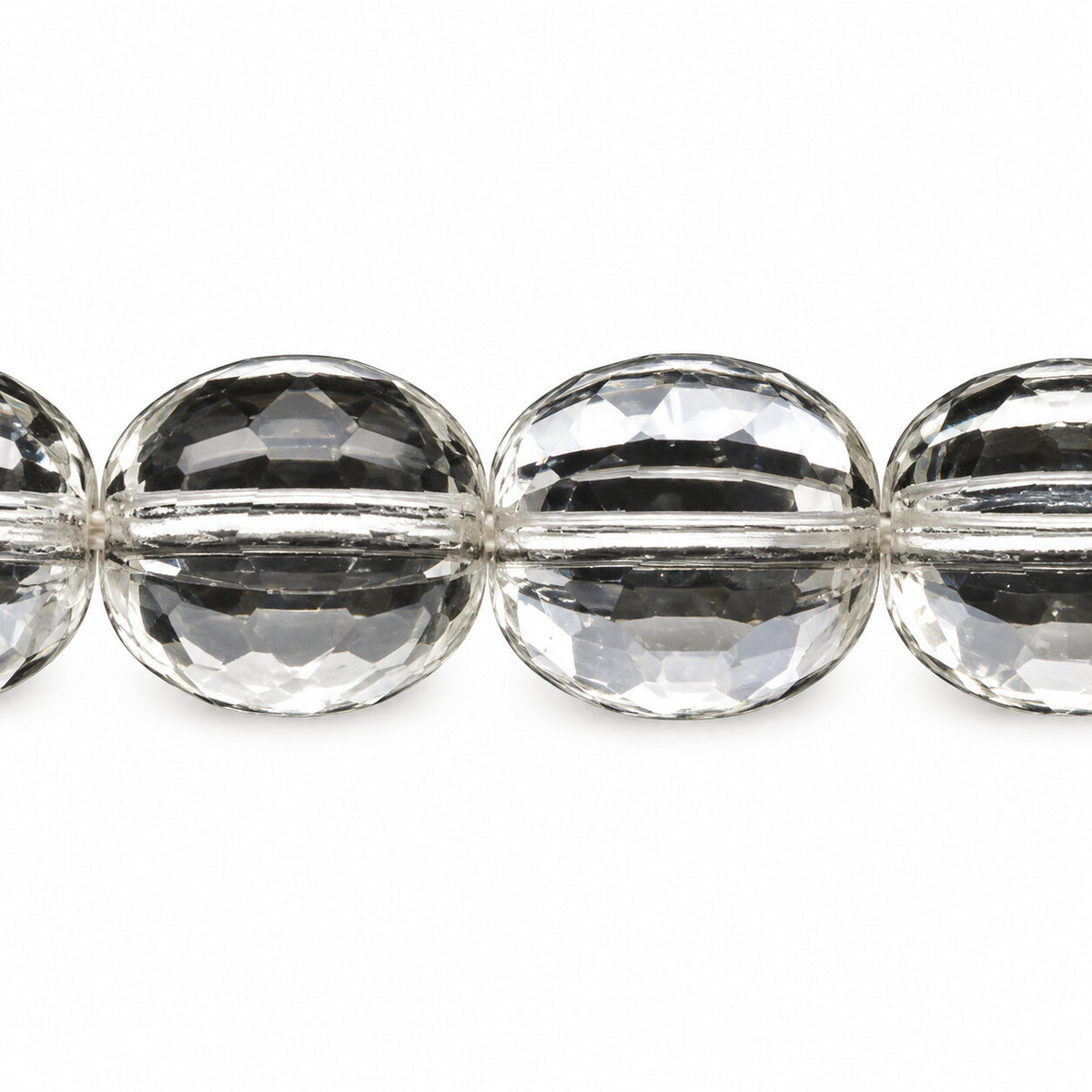Faceted Square Cut Beads, Crystal (00030), Glass, Czech Republic