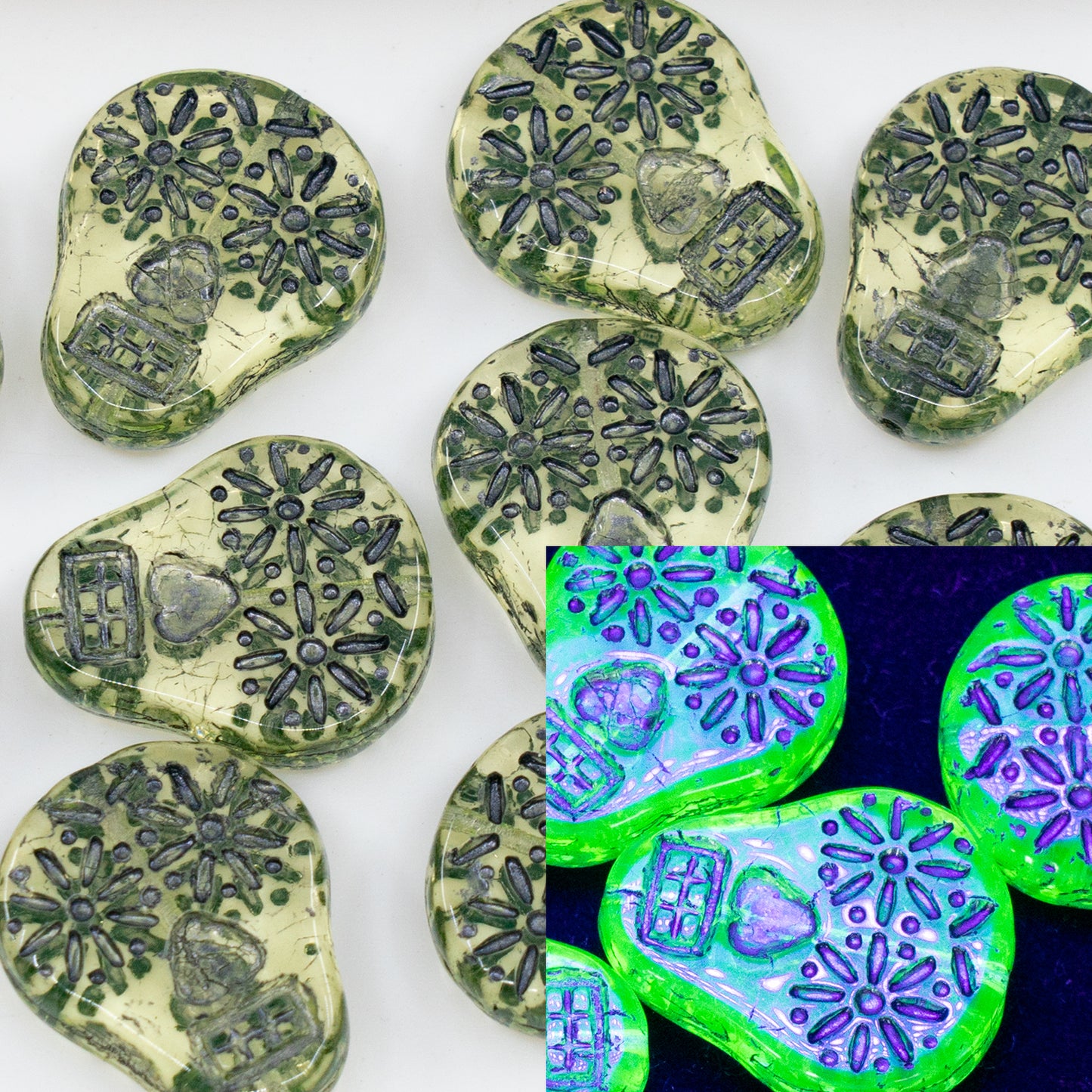 OUTLET 10 grams Sugar Skull Beads, Transparent Yellow 54141 (80130-54141), Glass, Czech Republic