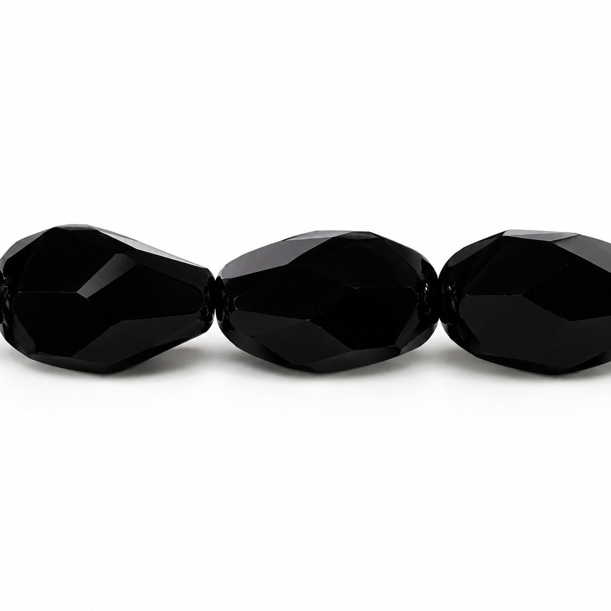 Faceted Special Cut Beads, Black (23980), Glass, Czech Republic