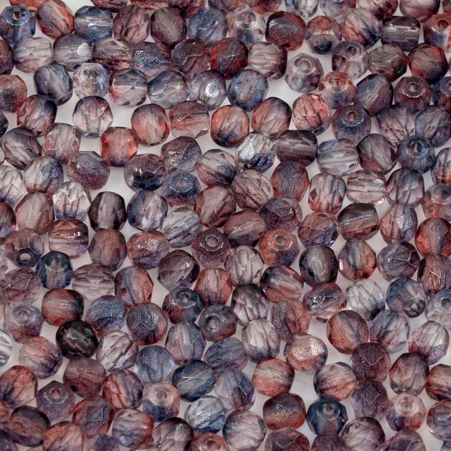 出口 10 克刻面圆形火抛光珠,4 x 4 毫米,水晶红紫色(00030-红紫色),玻璃,捷克共和国