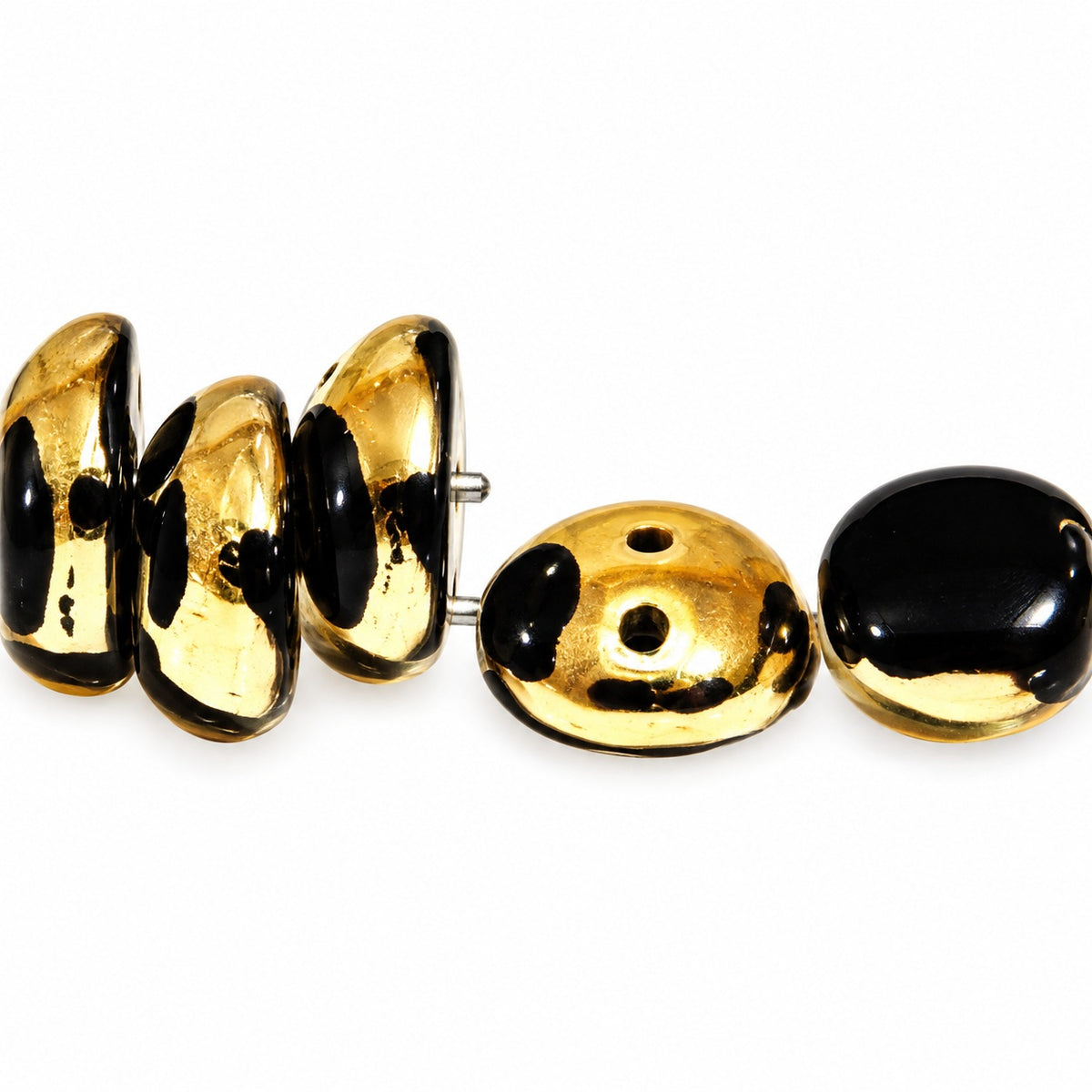 Piggy Beads, Black Gold (23980-26441), Glass, Czech Republic