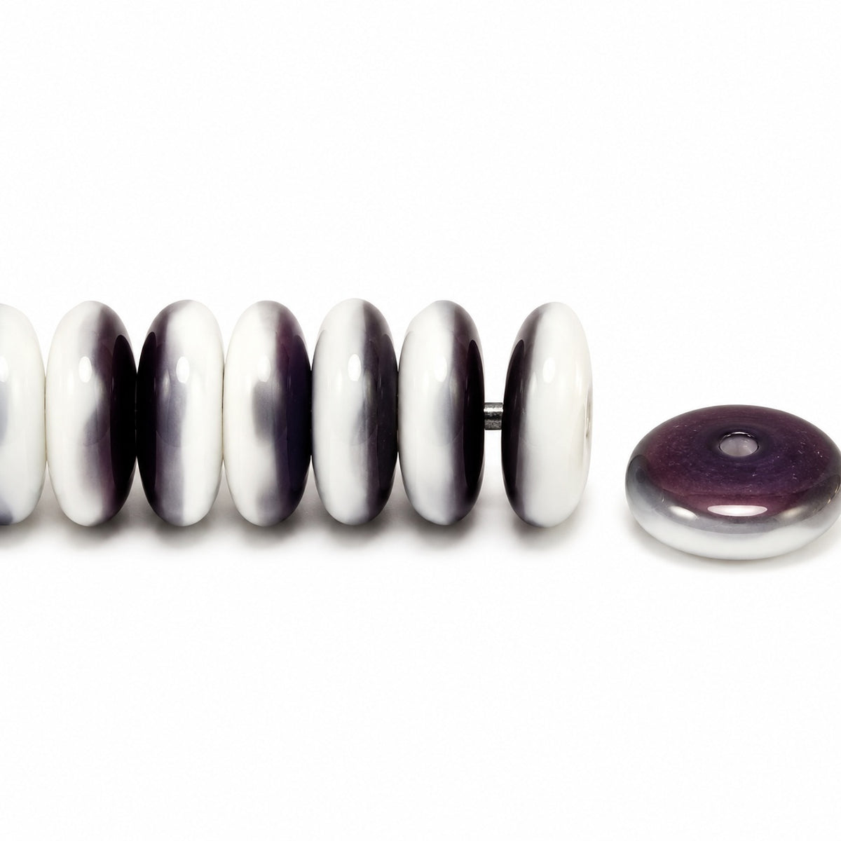 Space Disk Beads, Chalk White 23101 (03000-23101), Glass, Czech Republic