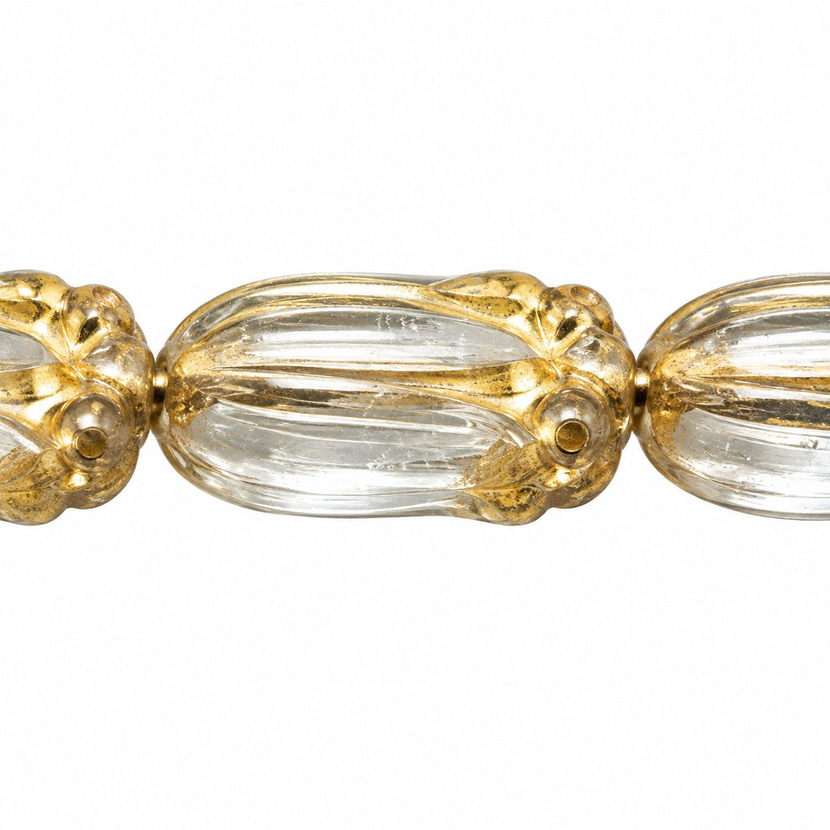 Tulip Flower Beads, Crystal Gold Lined (00030-54202), Glass, Czech Republic