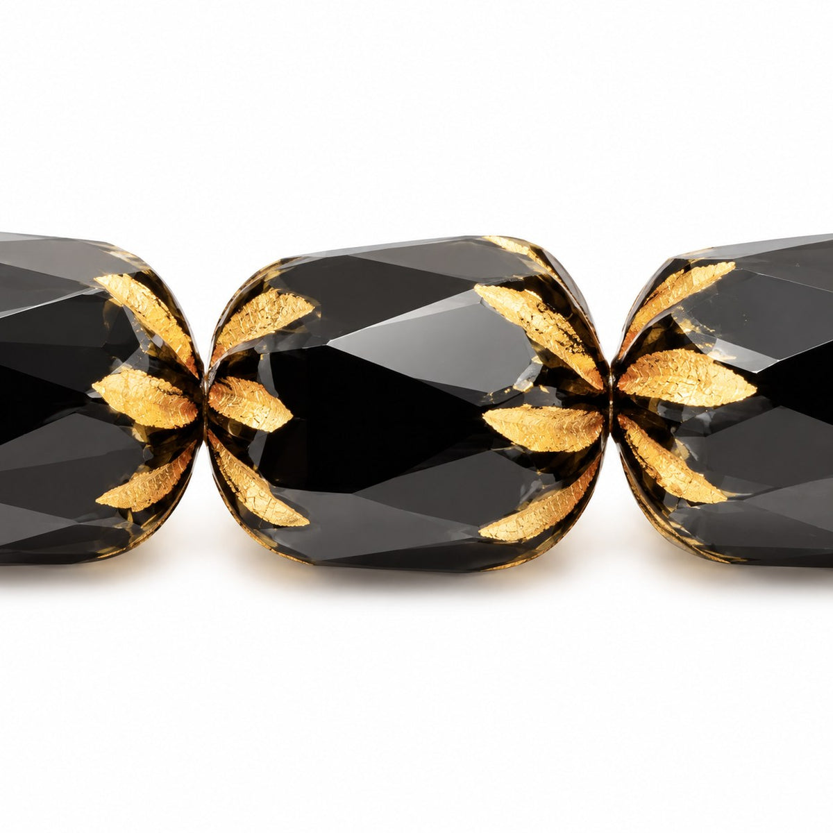 Fire Polished Faceted Cathedral Beads, Black 55303 (23980-55303), Glass, Czech Republic