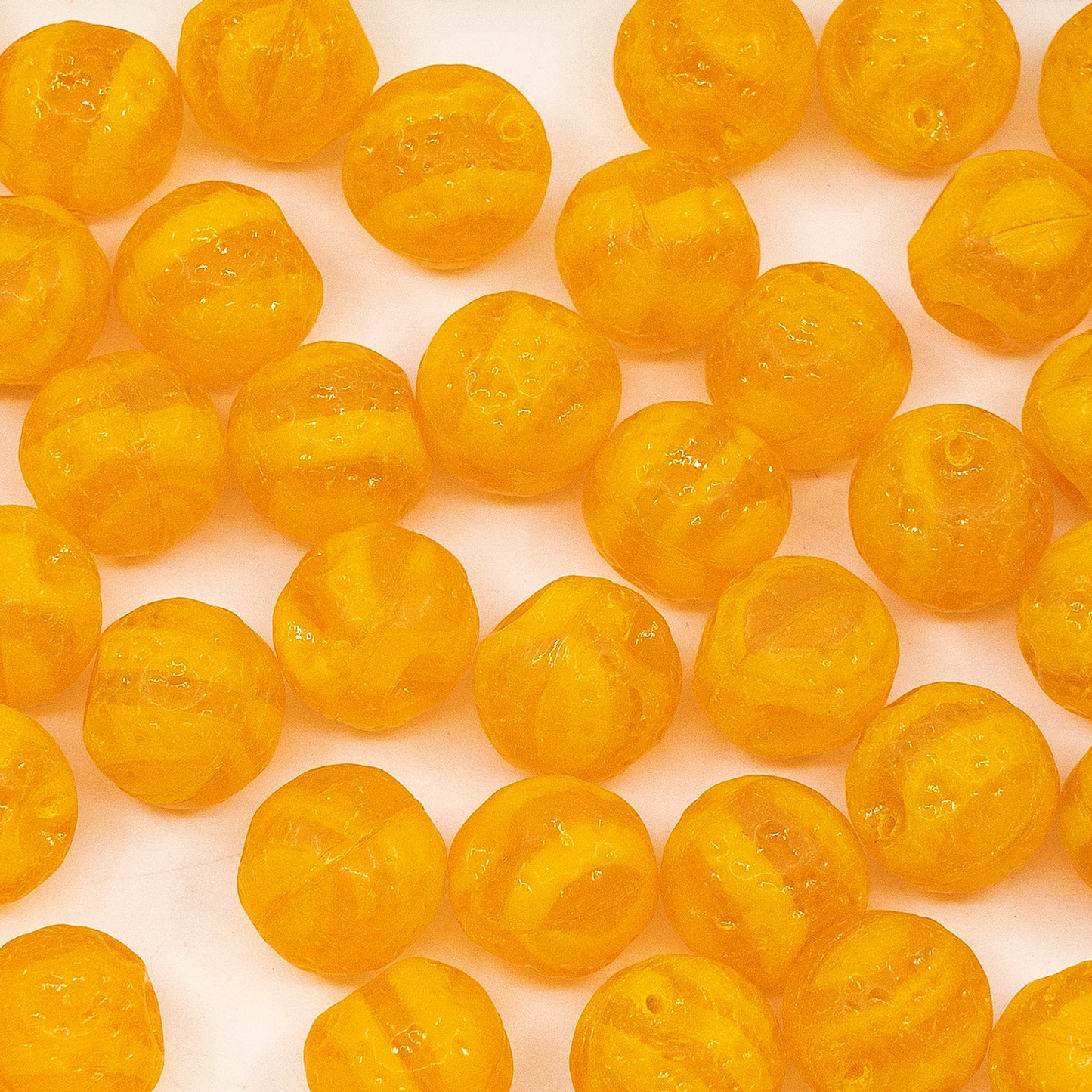 OUTLET 50 grams Orange Beads, 9 x 9 mm, Orange (81240), Glass, Czech Republic