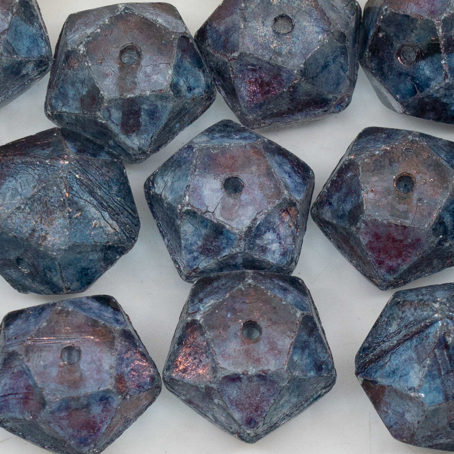 OUTLET 250g Rough English Cut Beads, 24 x 24 mm, Crystal Purple (00030-15726), Glass, Czech Republic