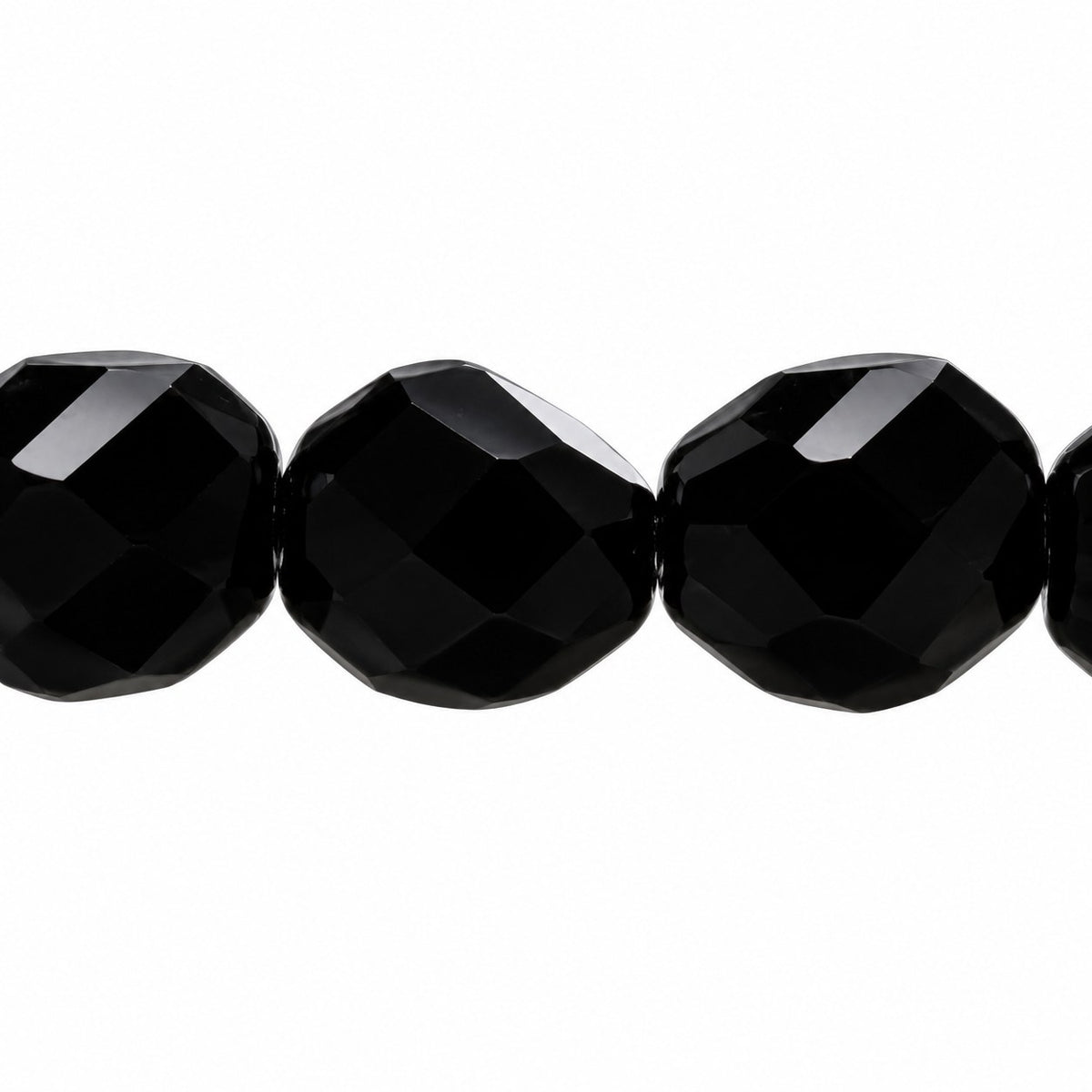Fire Polished Faceted Stone-Like Beads Special Cut, Black (23980), Glass, Czech Republic